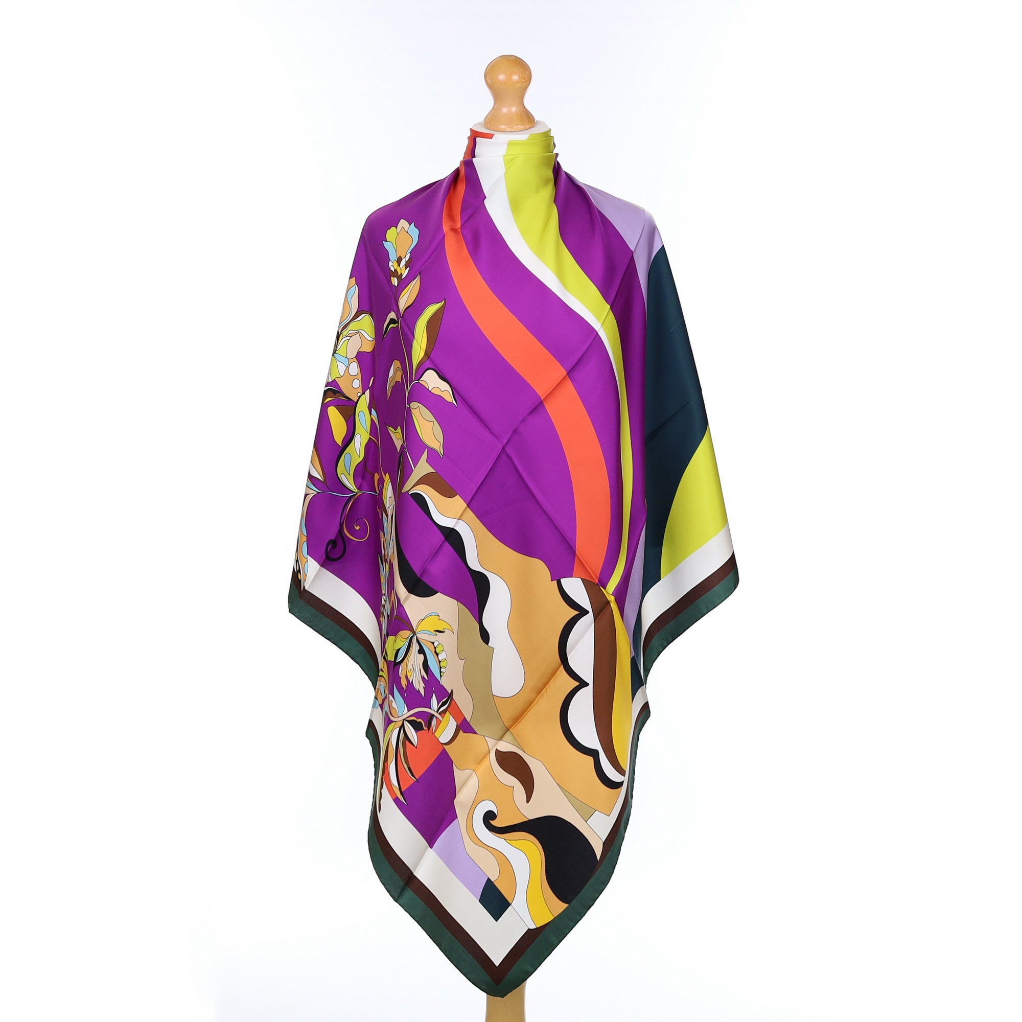 Brand New Italian Contemporary Vase Design Silk Scarf