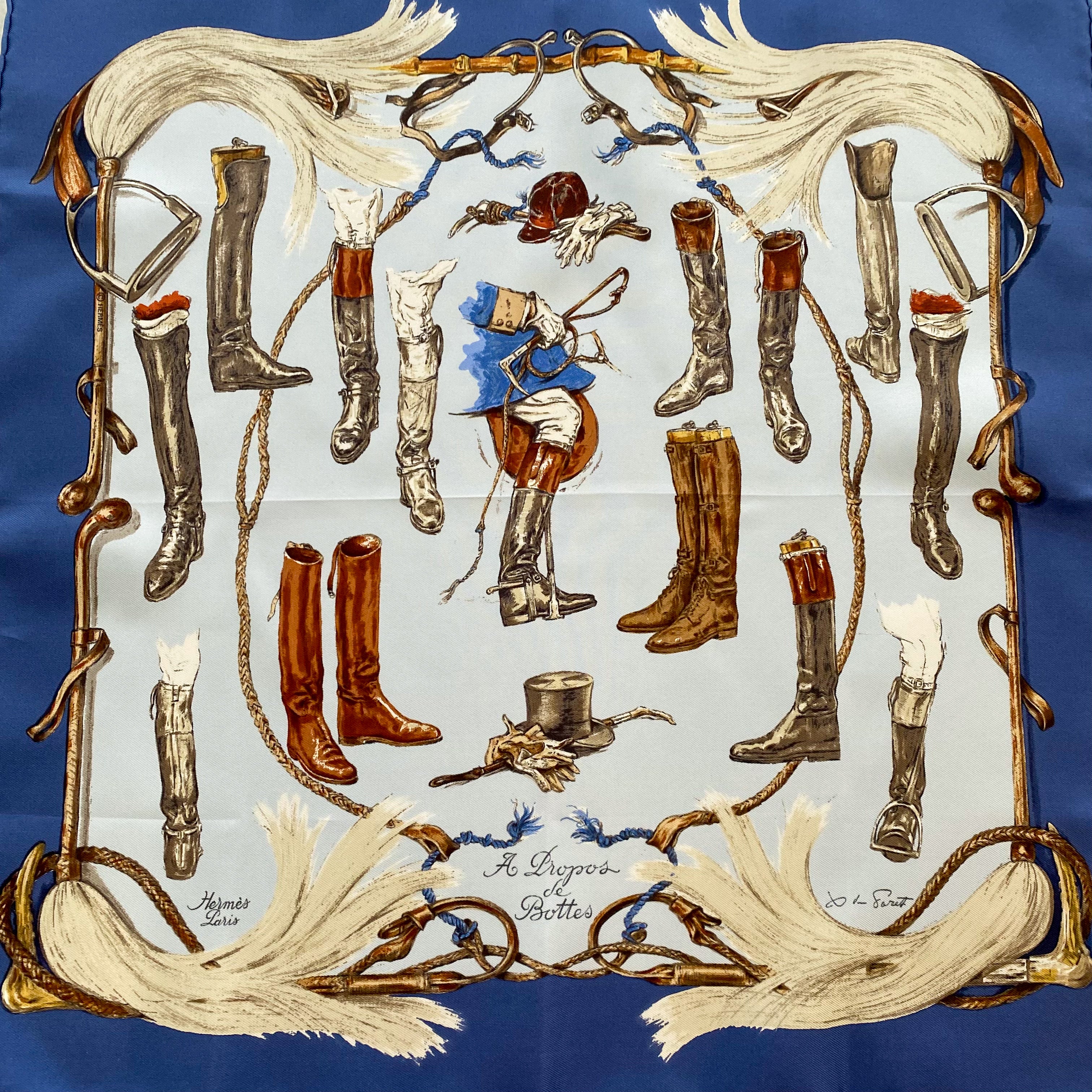 Brand New Hermès A Propos De Bottes Silk Scarf