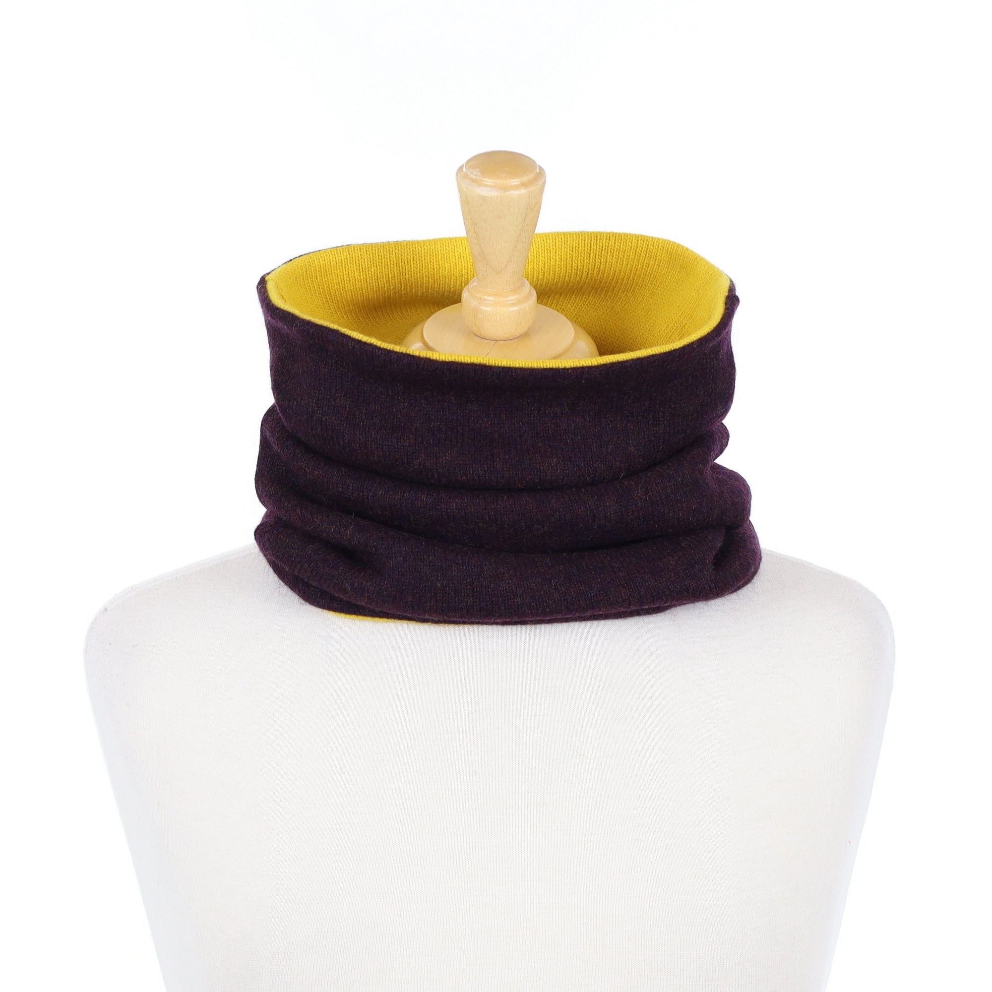 Deep Aubergine and Marigold Luxury Double Layered Snood