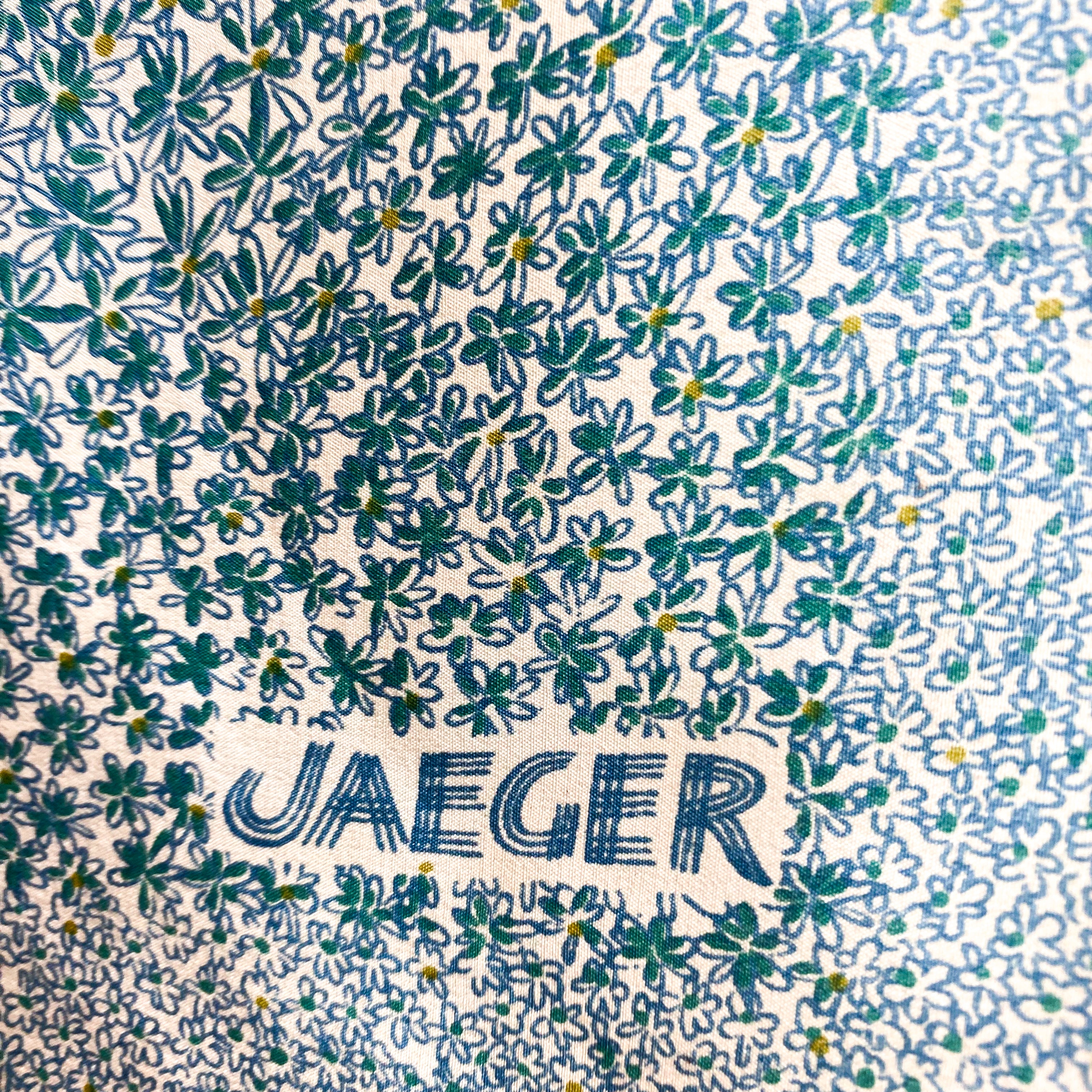 1970s Jaeger Floral Vintage Silk Scarf