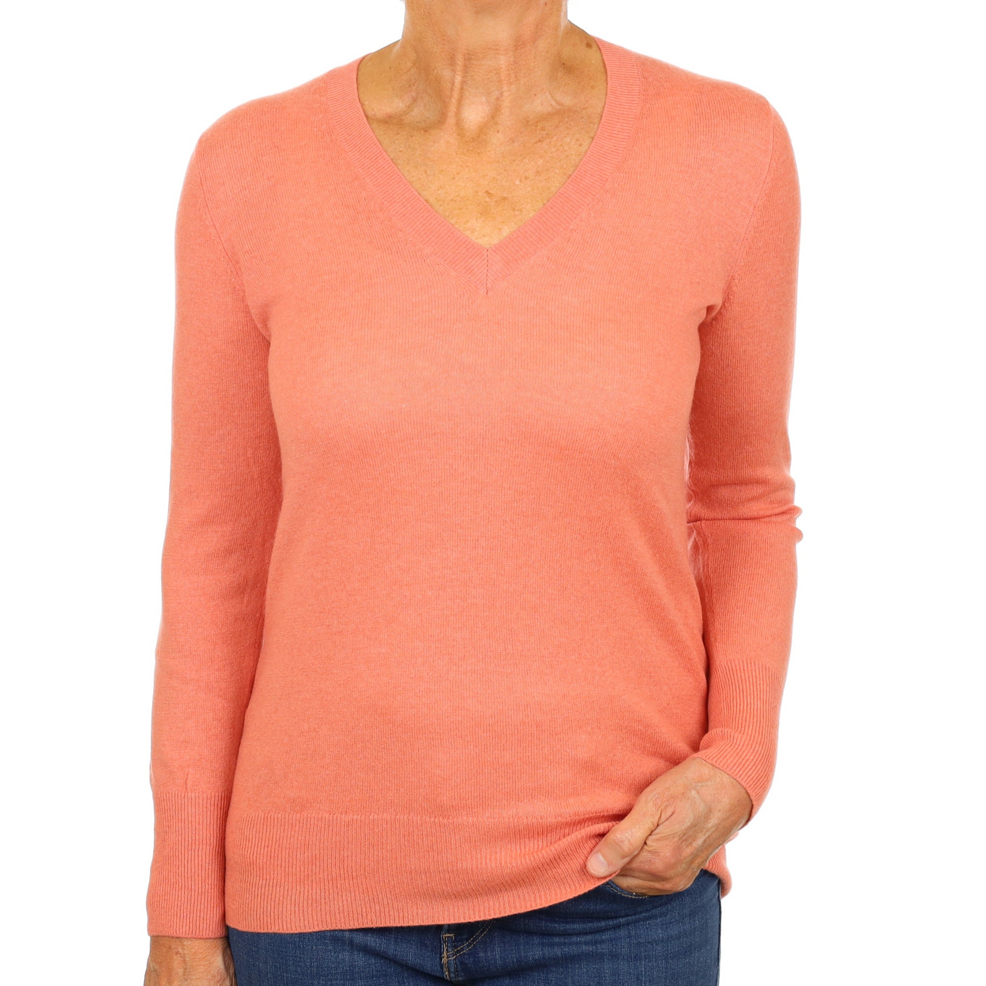 Orange Soda Cashmere V Neck Jumper Medium