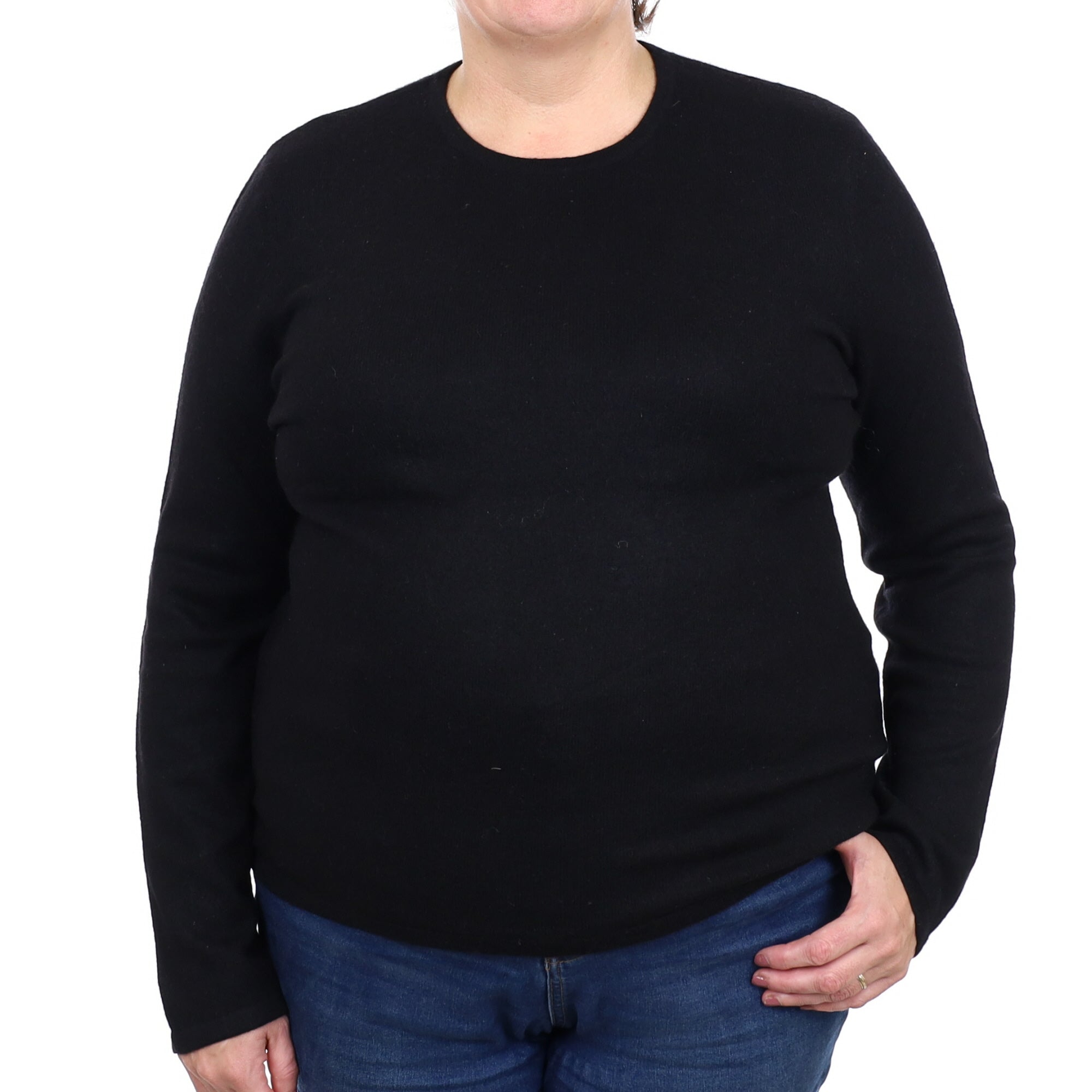 Black Cashmere Crew Neck Jumper Extra Large