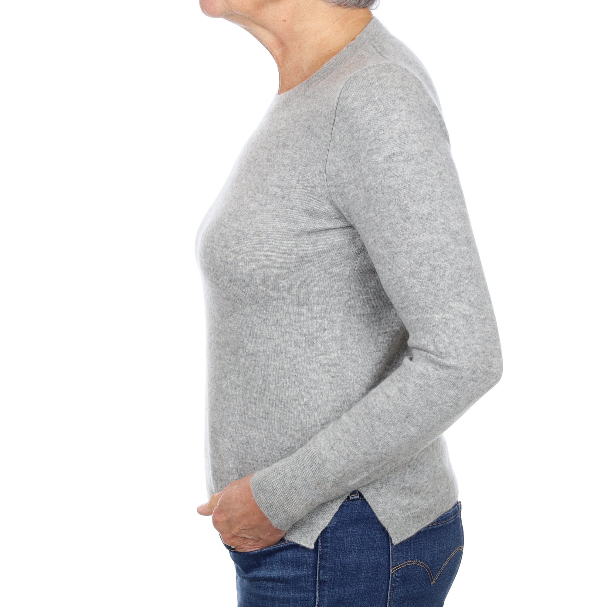 Smoke Grey Cashmere Crew Neck Jumper Medium