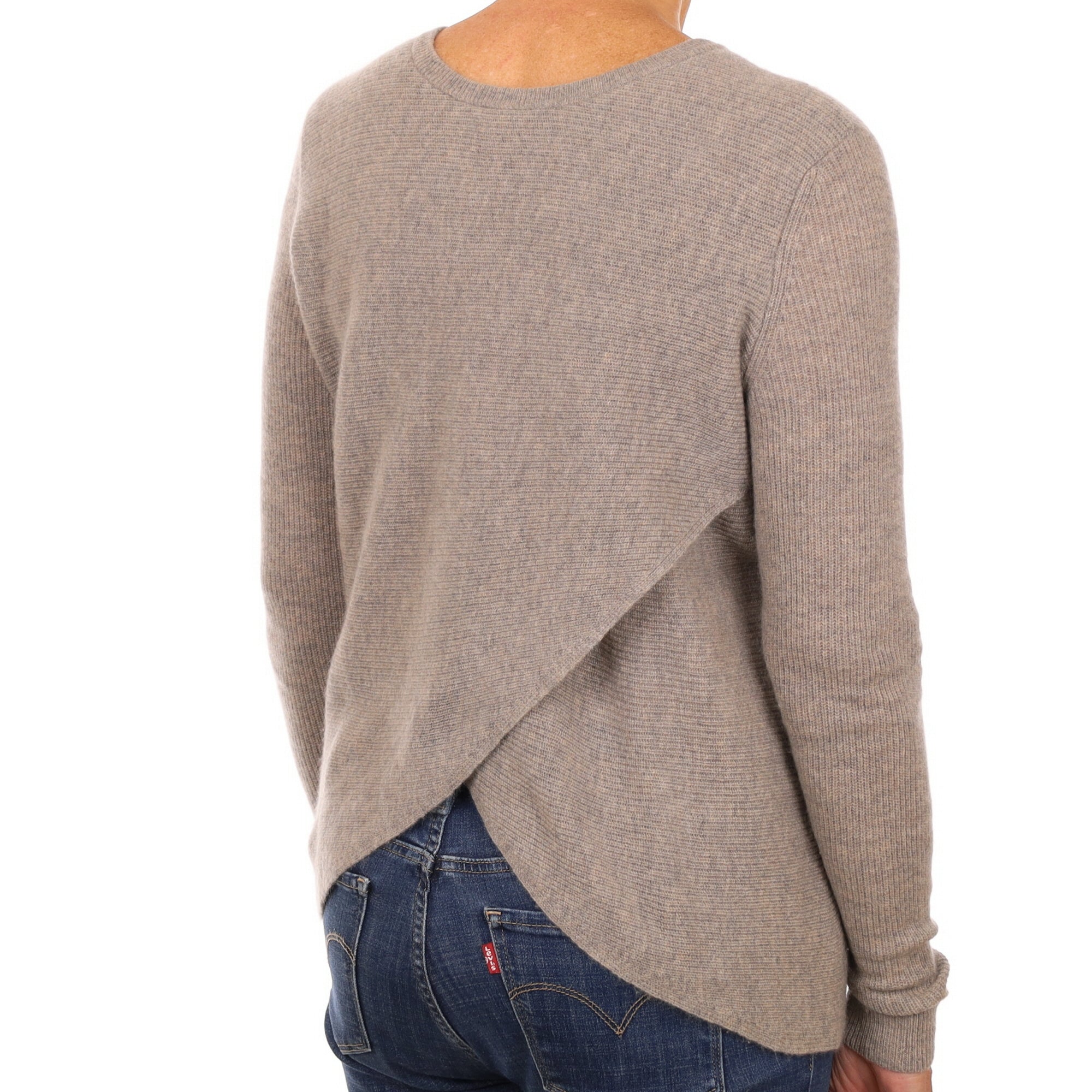 Mink Brown Cashmere Crew Neck Jumper Medium