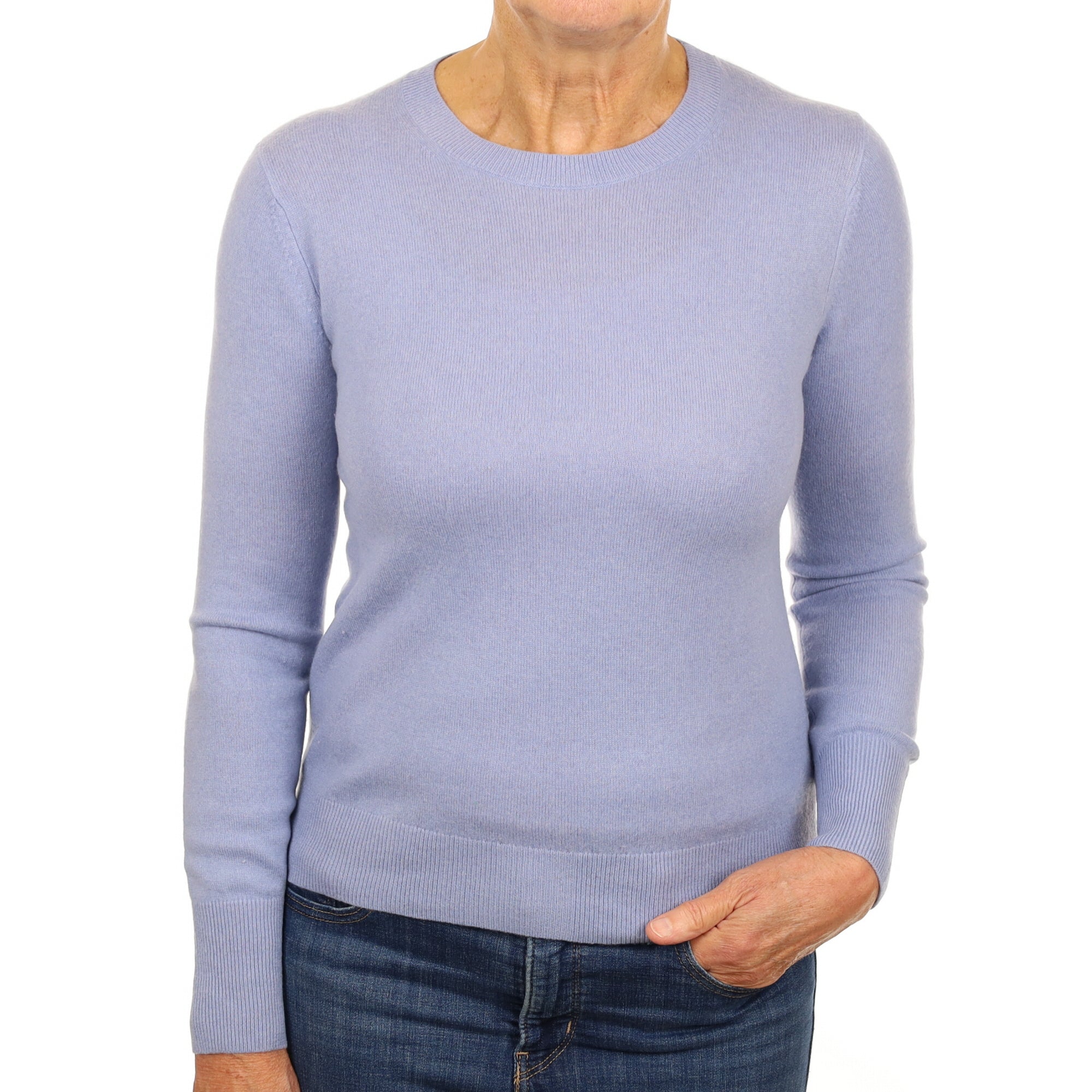 Sky Blue Cashmere Crew Neck Jumper Medium