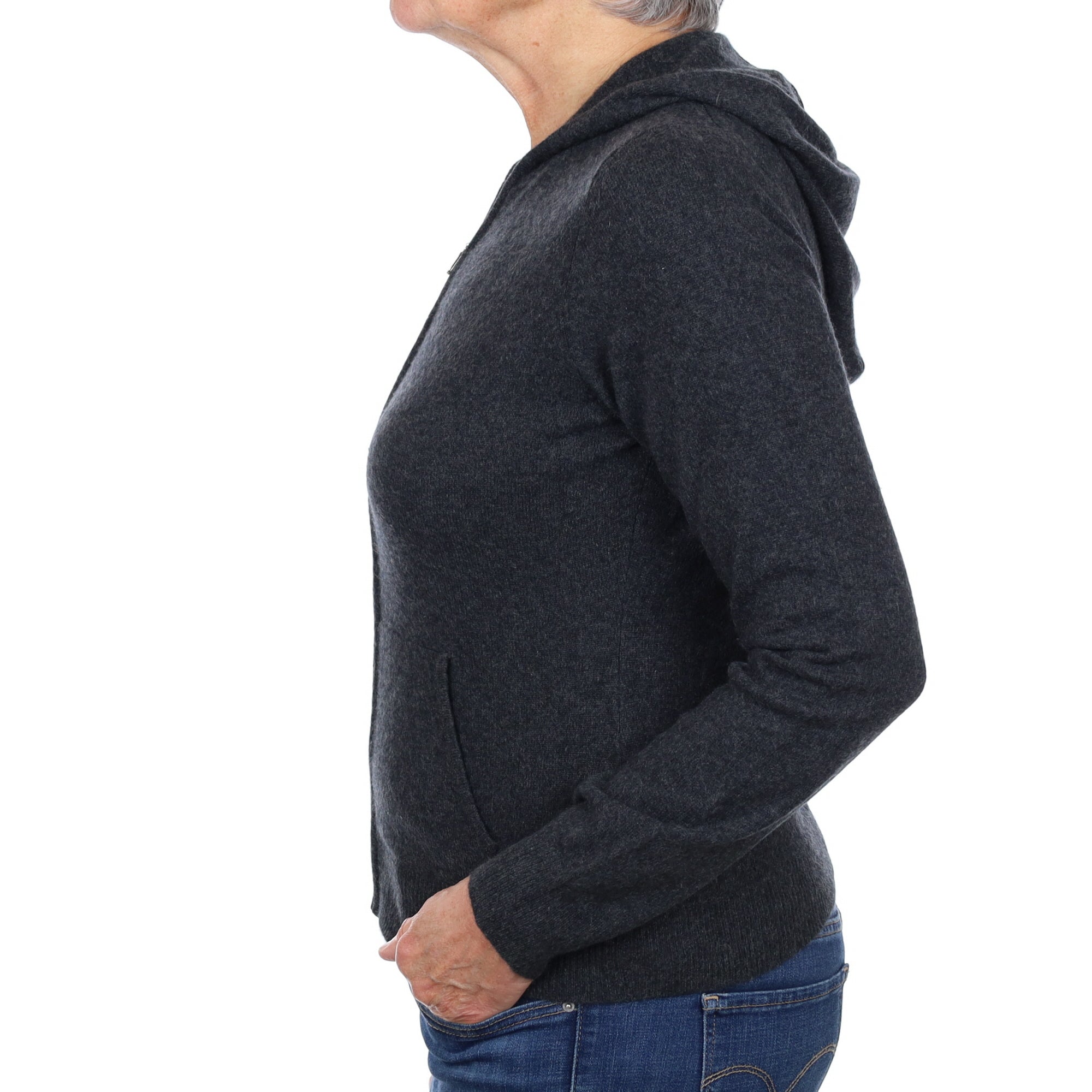 Juicy Couture Slate Grey Cashmere Zip Up Hoodie Medium