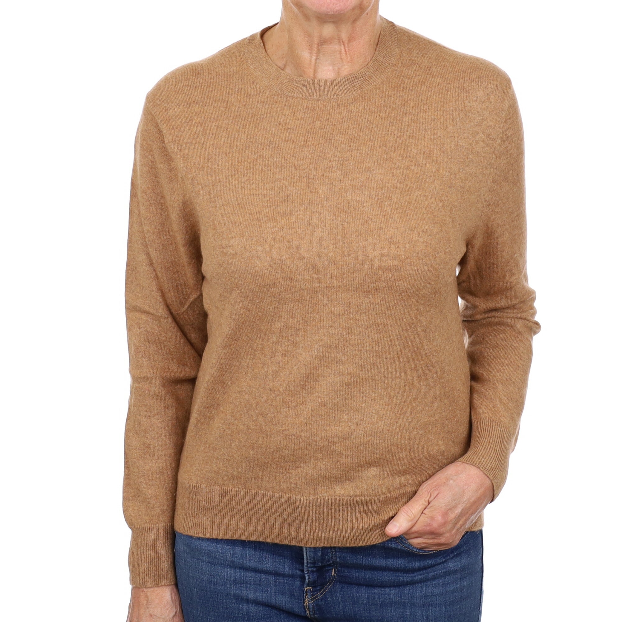 Butterscotch Brown Cashmere Crew Neck Jumper Medium