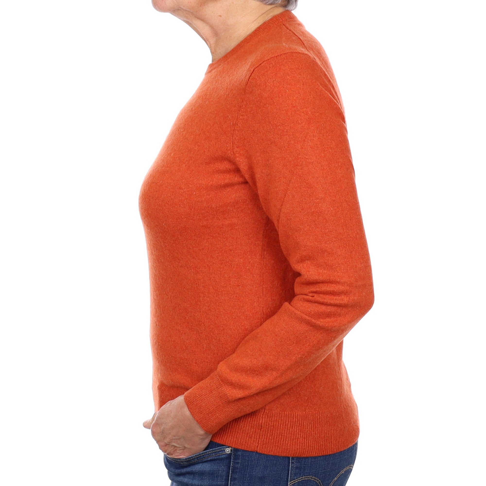 Burnt Orange Cashmere Crew Neck Jumper Medium