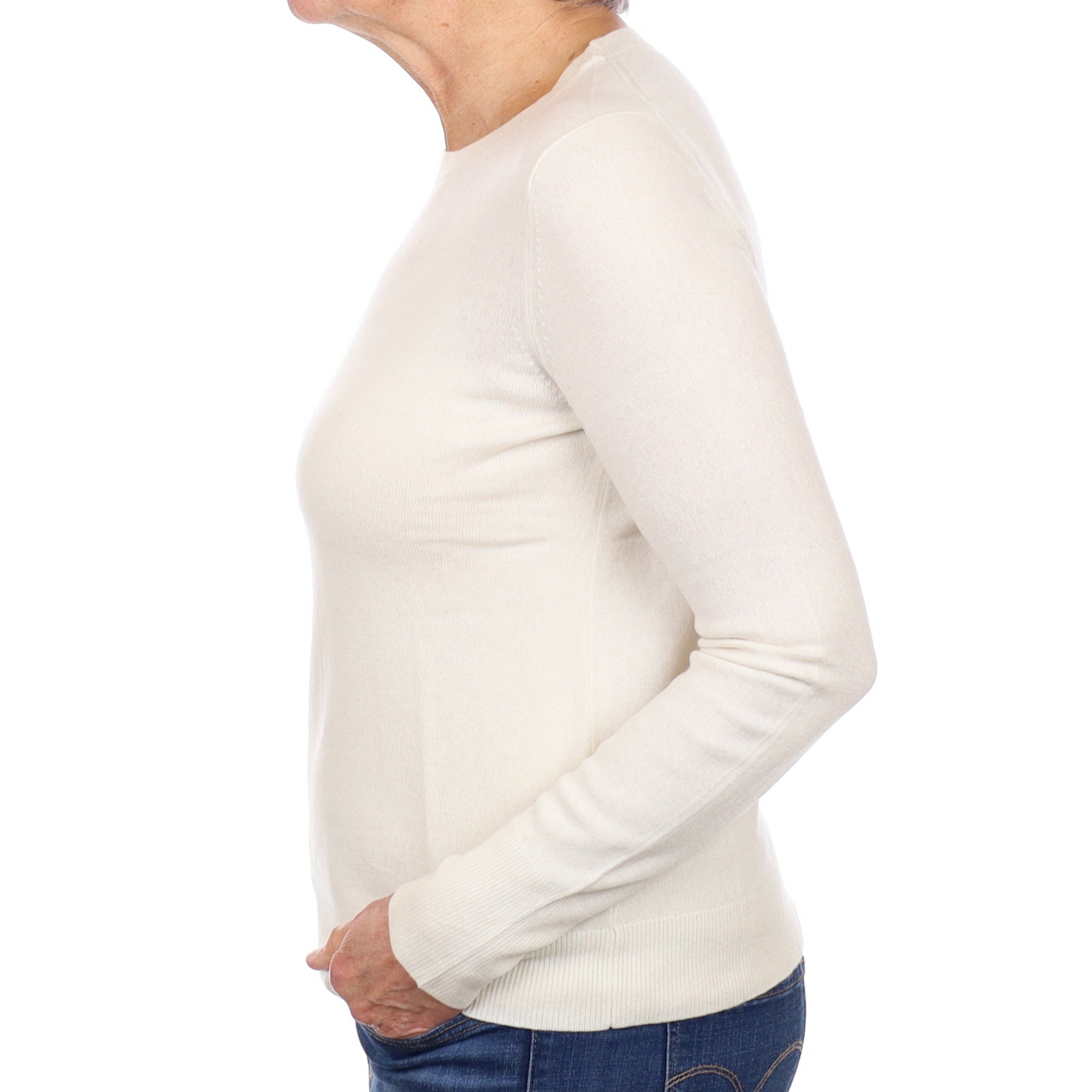 Cream Cashmere Crew Neck Jumper Medium