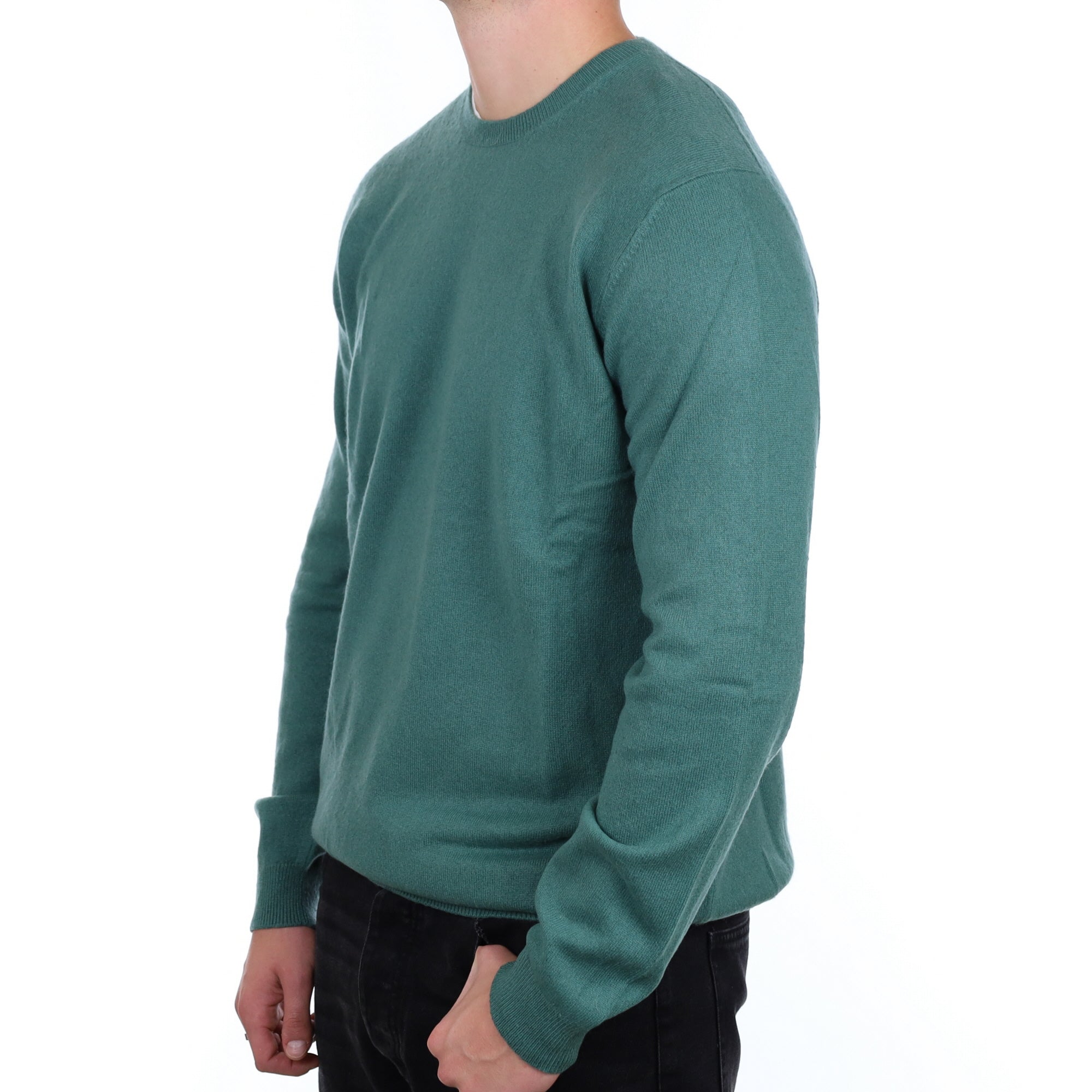 Men's Everglade Green Cashmere Crew Neck Jumper XL