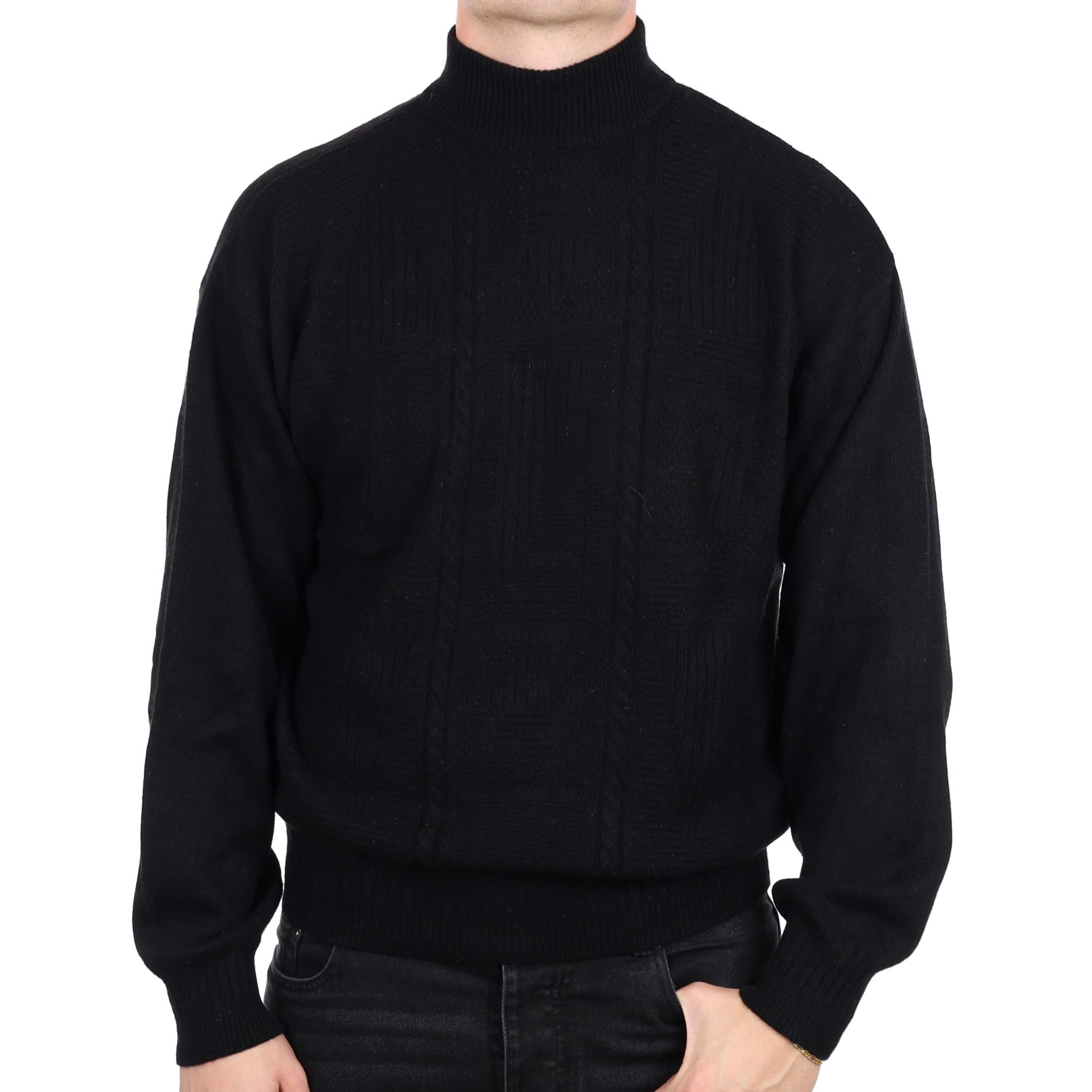 Men's Black Cashmere Turtle Neck Jumper XL