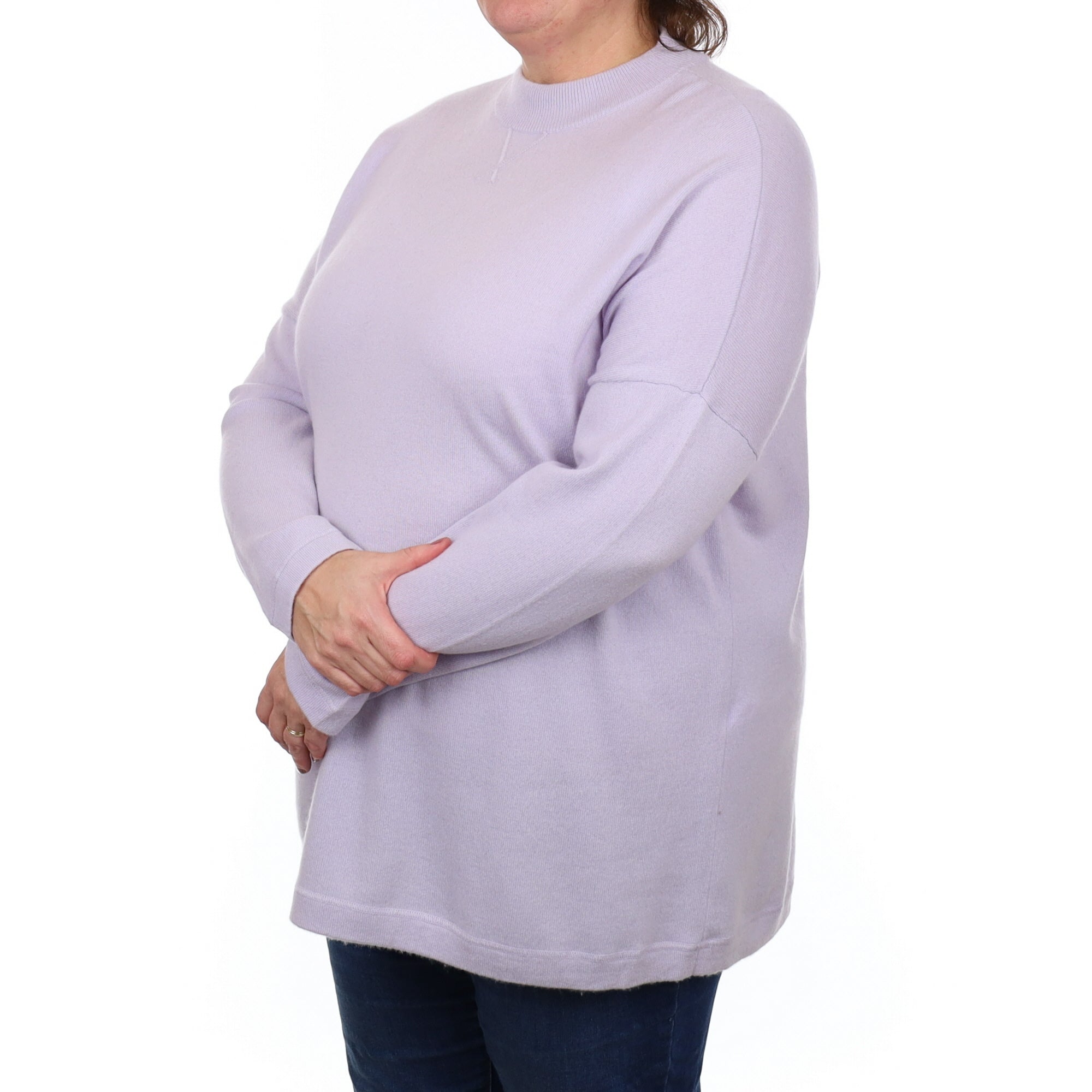 Pale Purple Cashmere Crew Neck Sweatshirt Style Jumper Extra Large