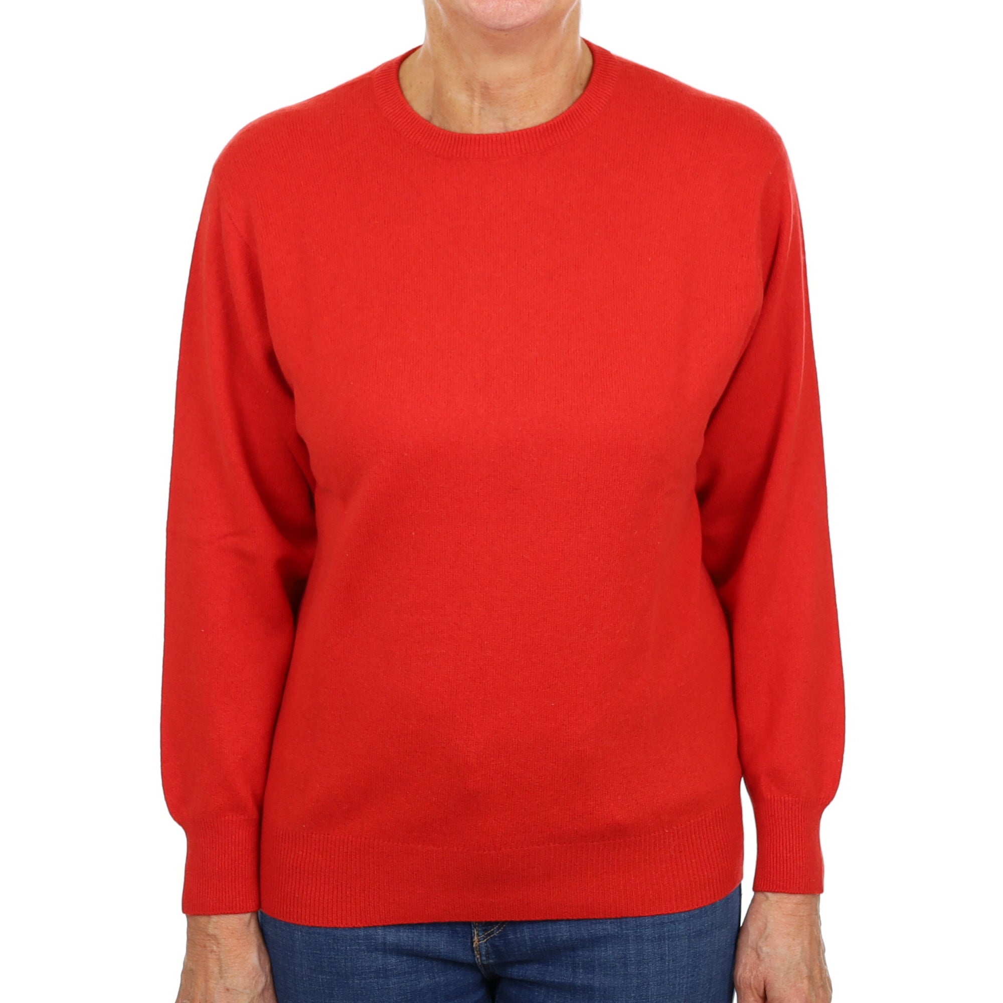 Ruby Red Cashmere Crew Neck Jumper Medium