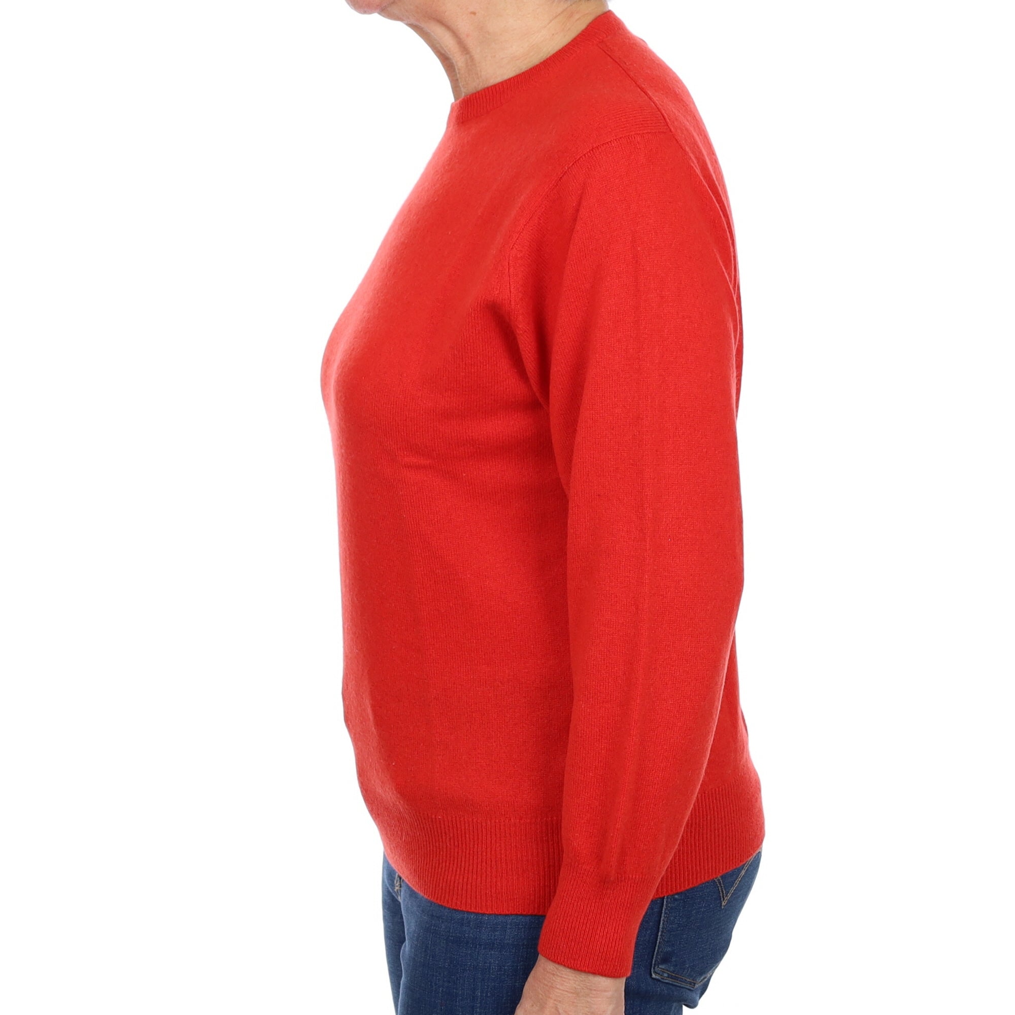 Ruby Red Cashmere Crew Neck Jumper Medium