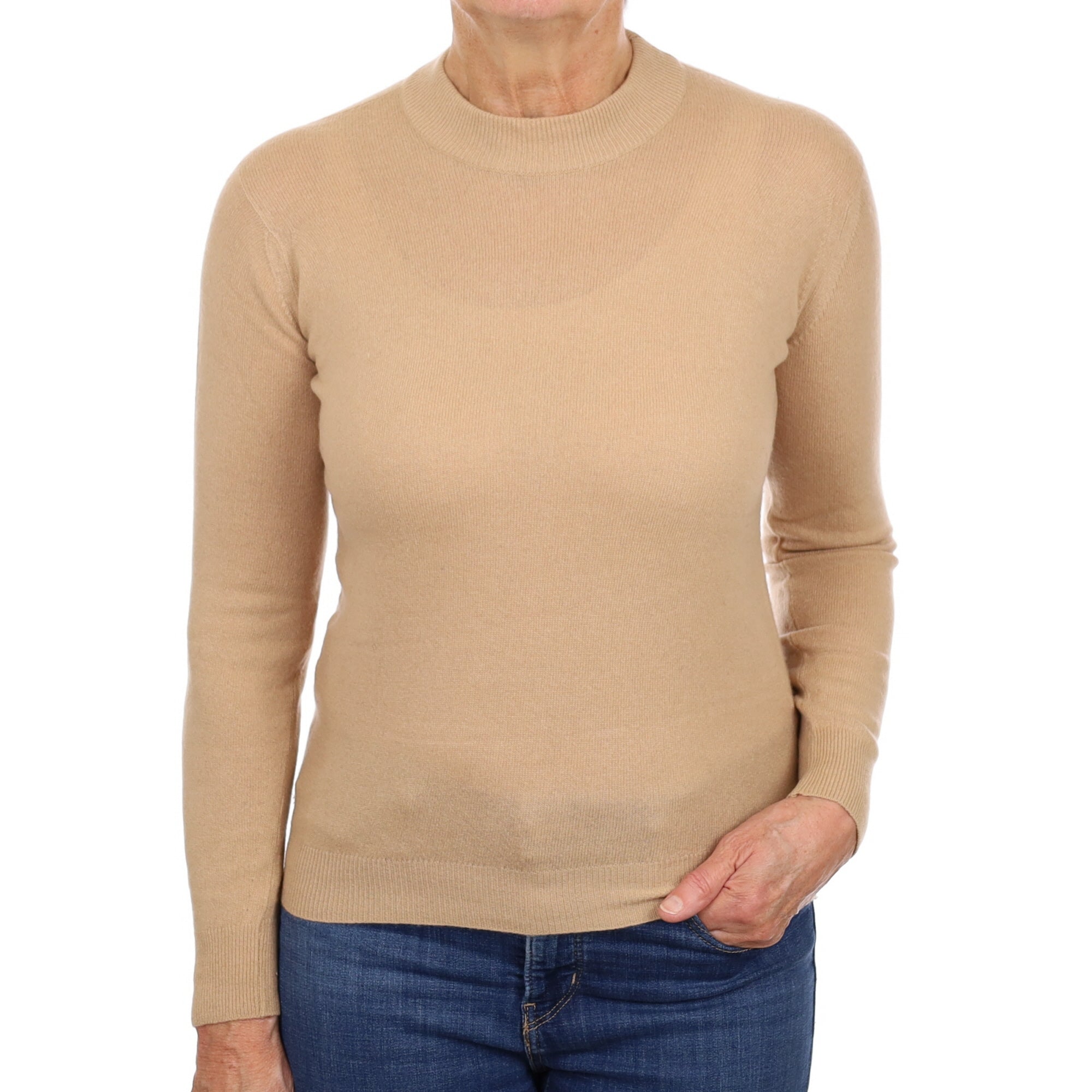 Vintage Scottish Caramel Lightweight Cashmere Turtle Neck Jumper Medium