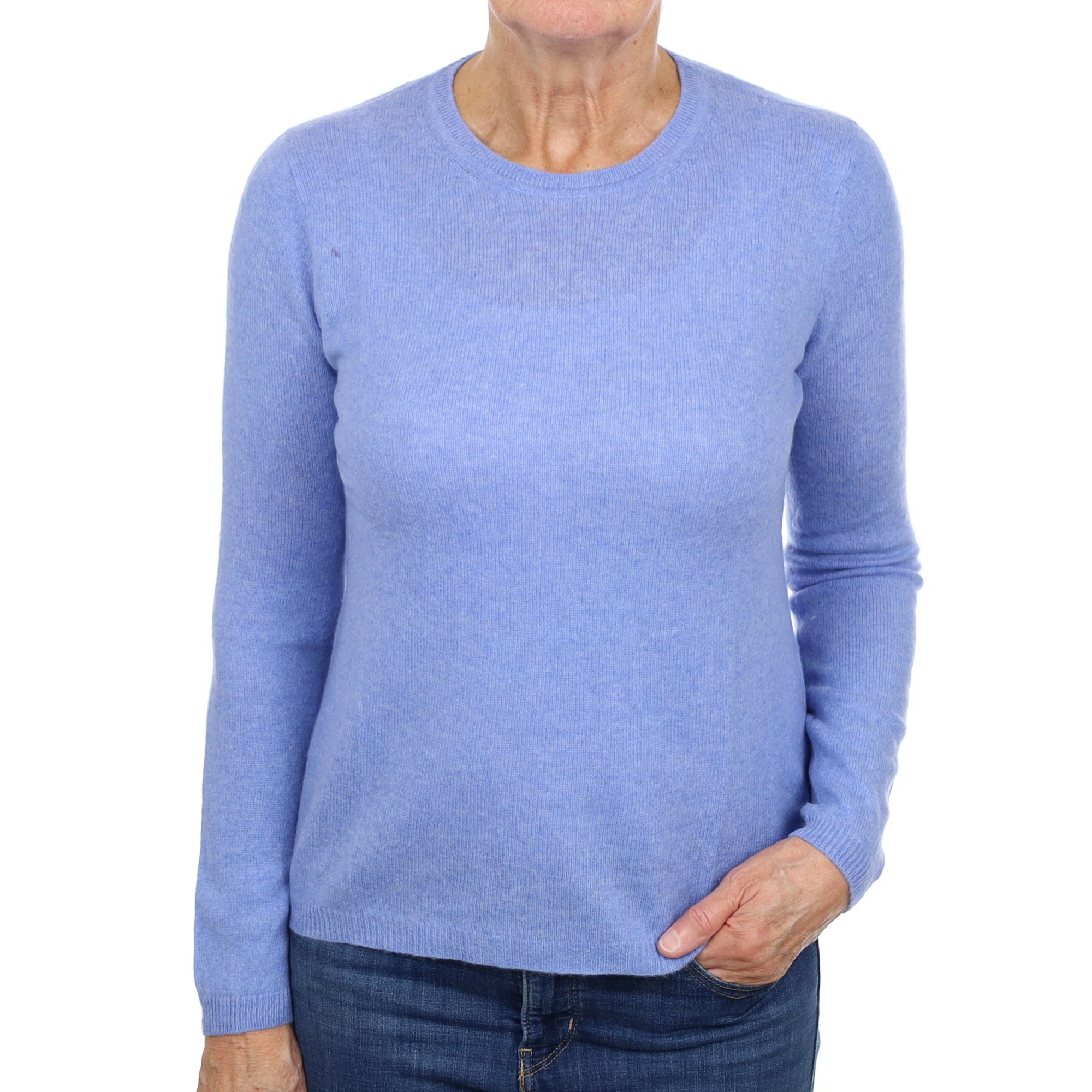 Sky Blue Cashmere Crew Neck Jumper Medium