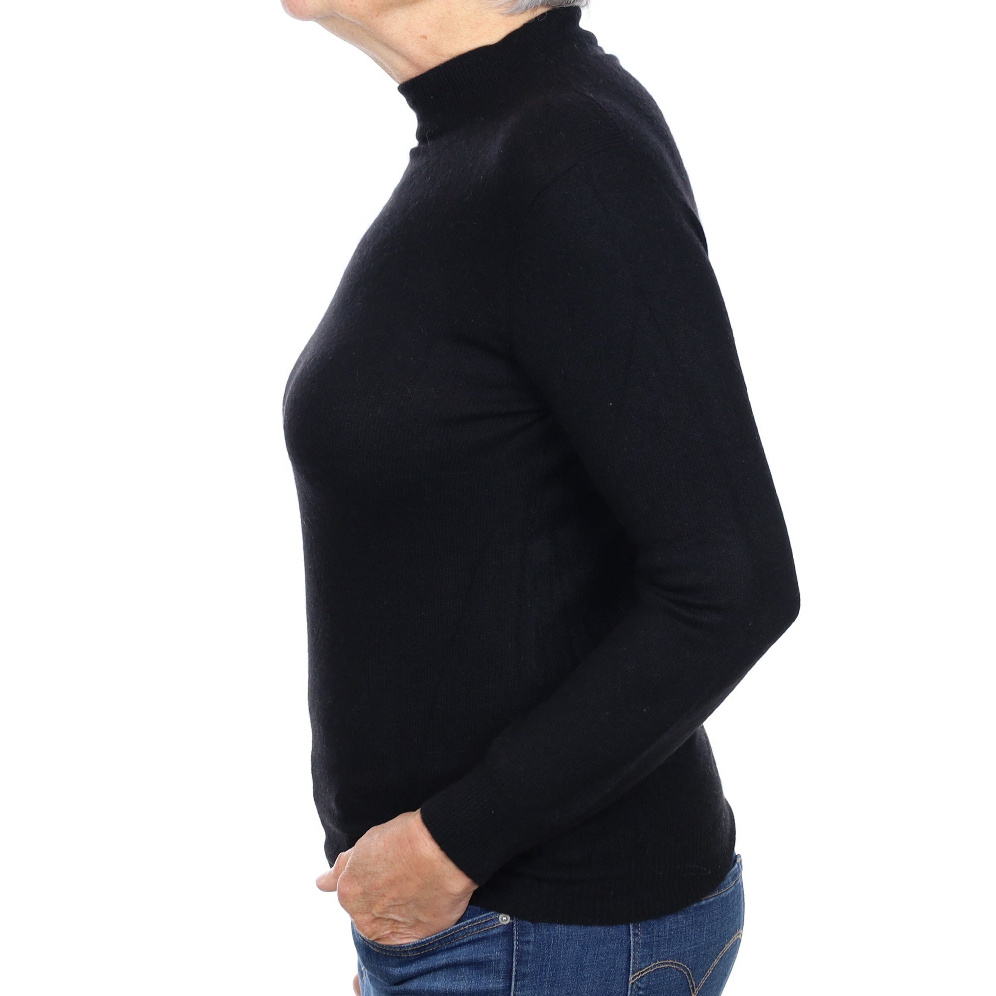 Black Cashmere Turtle Neck Jumper Medium