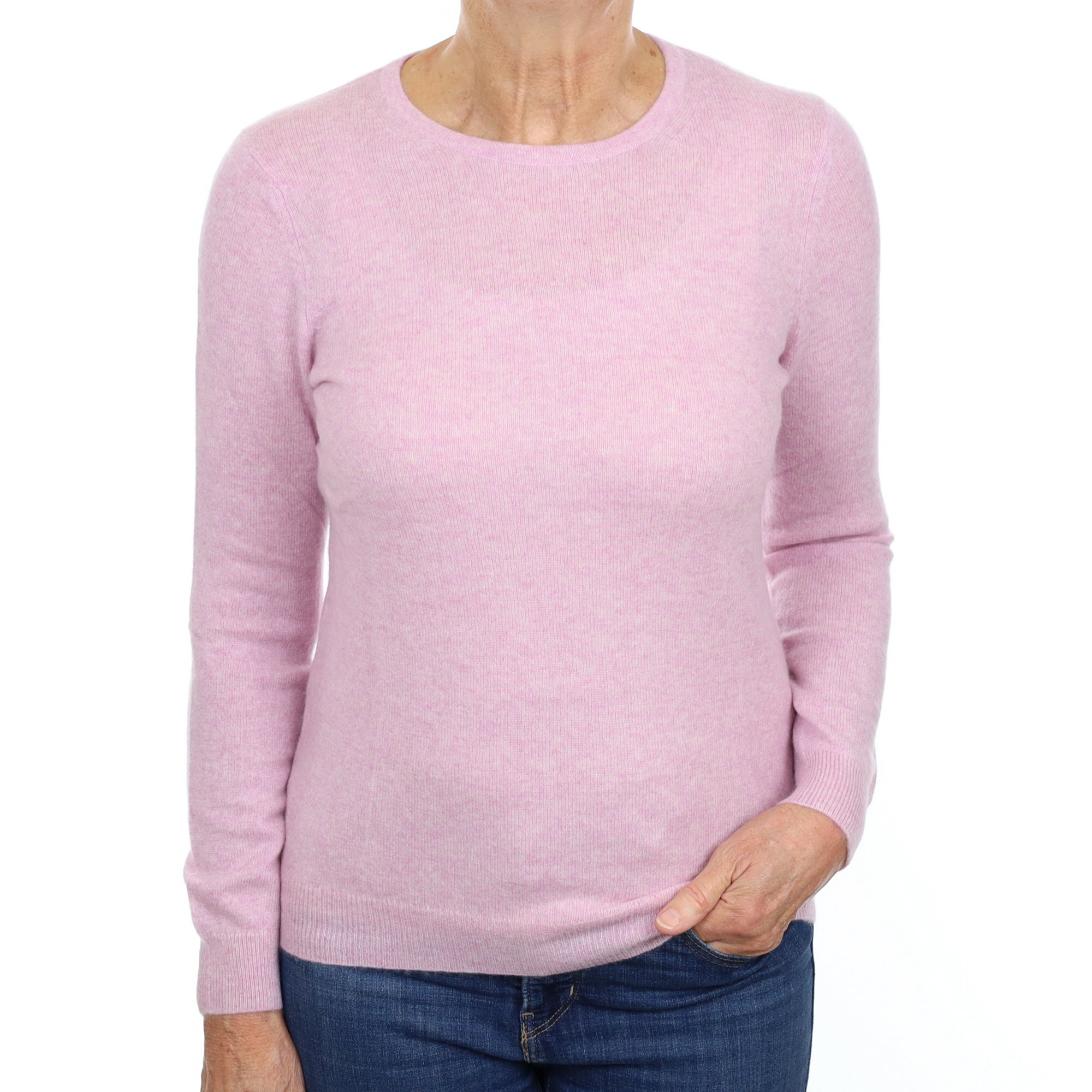 Mauve Purple Cashmere Crew Neck Jumper Medium