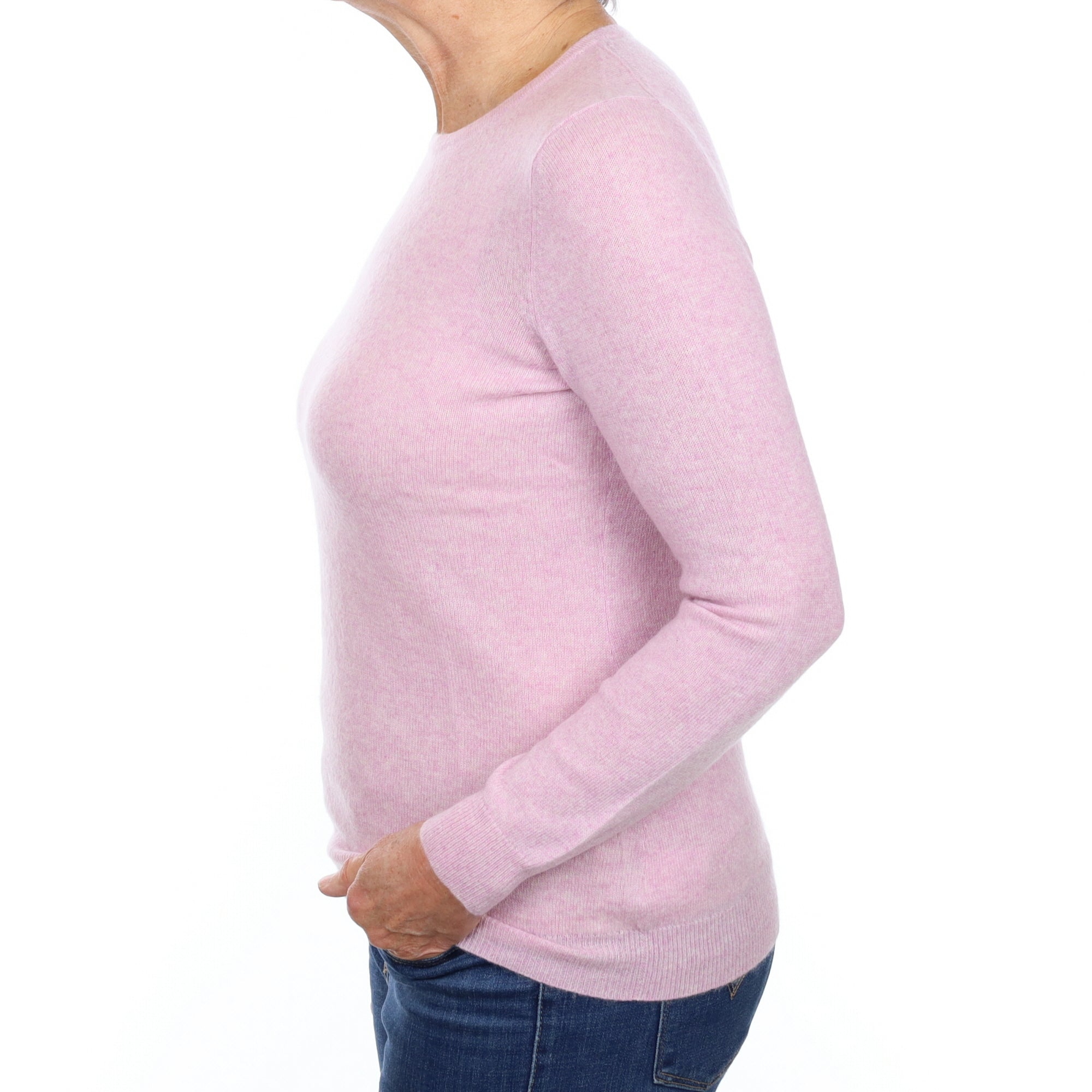 Mauve Purple Cashmere Crew Neck Jumper Medium