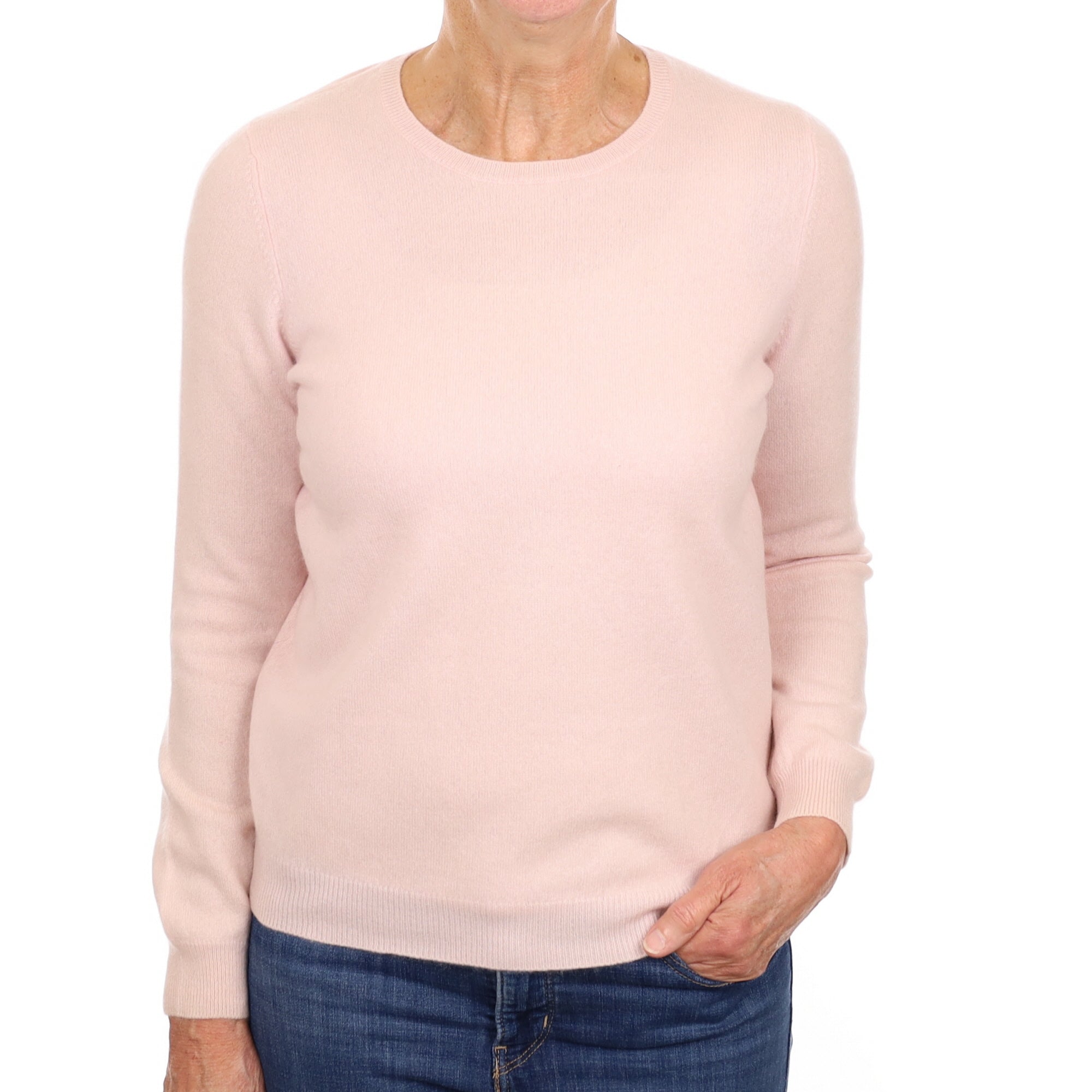 Ice Pink Cashmere Crew Neck Jumper Medium