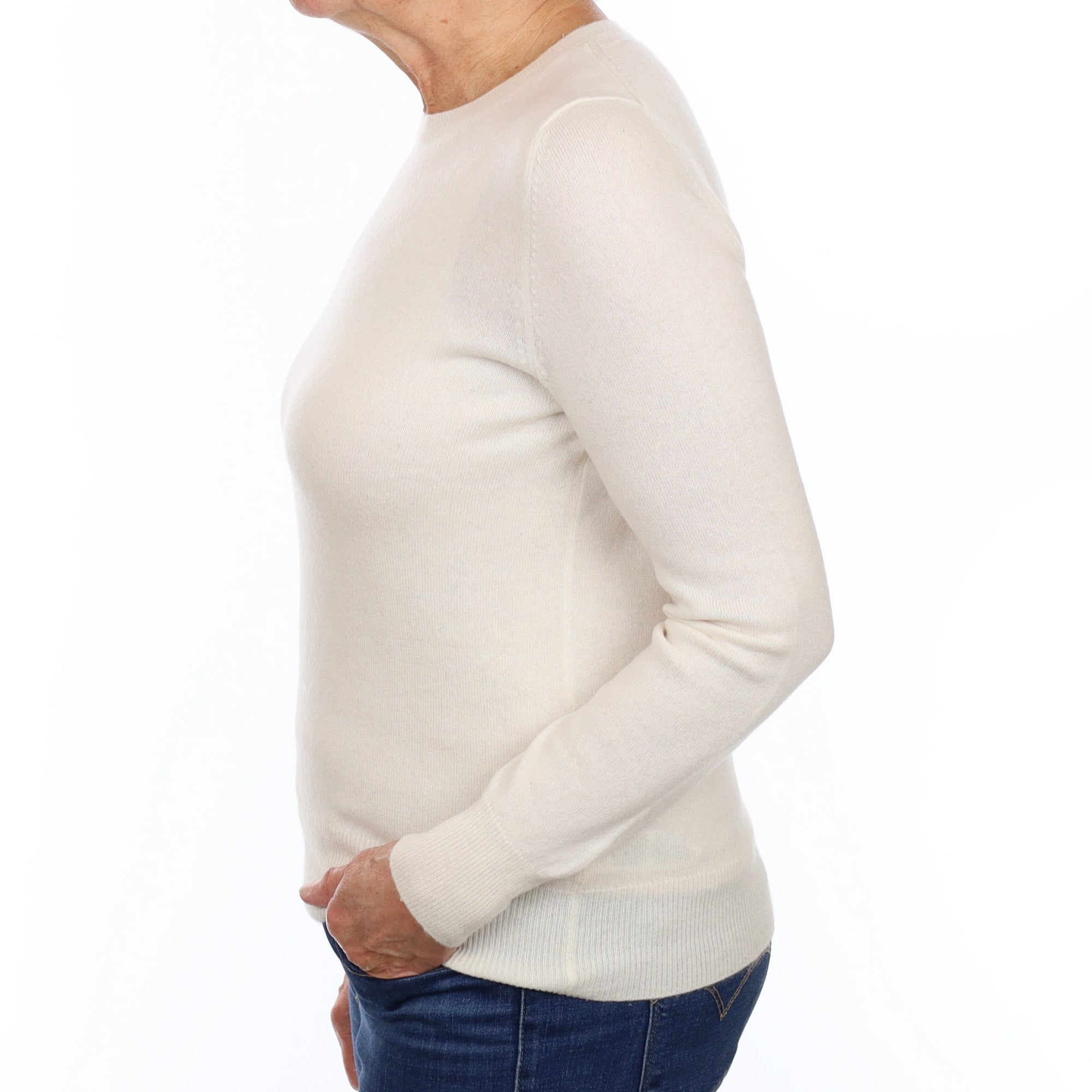 Cream Cashmere Crew Neck Jumper Medium