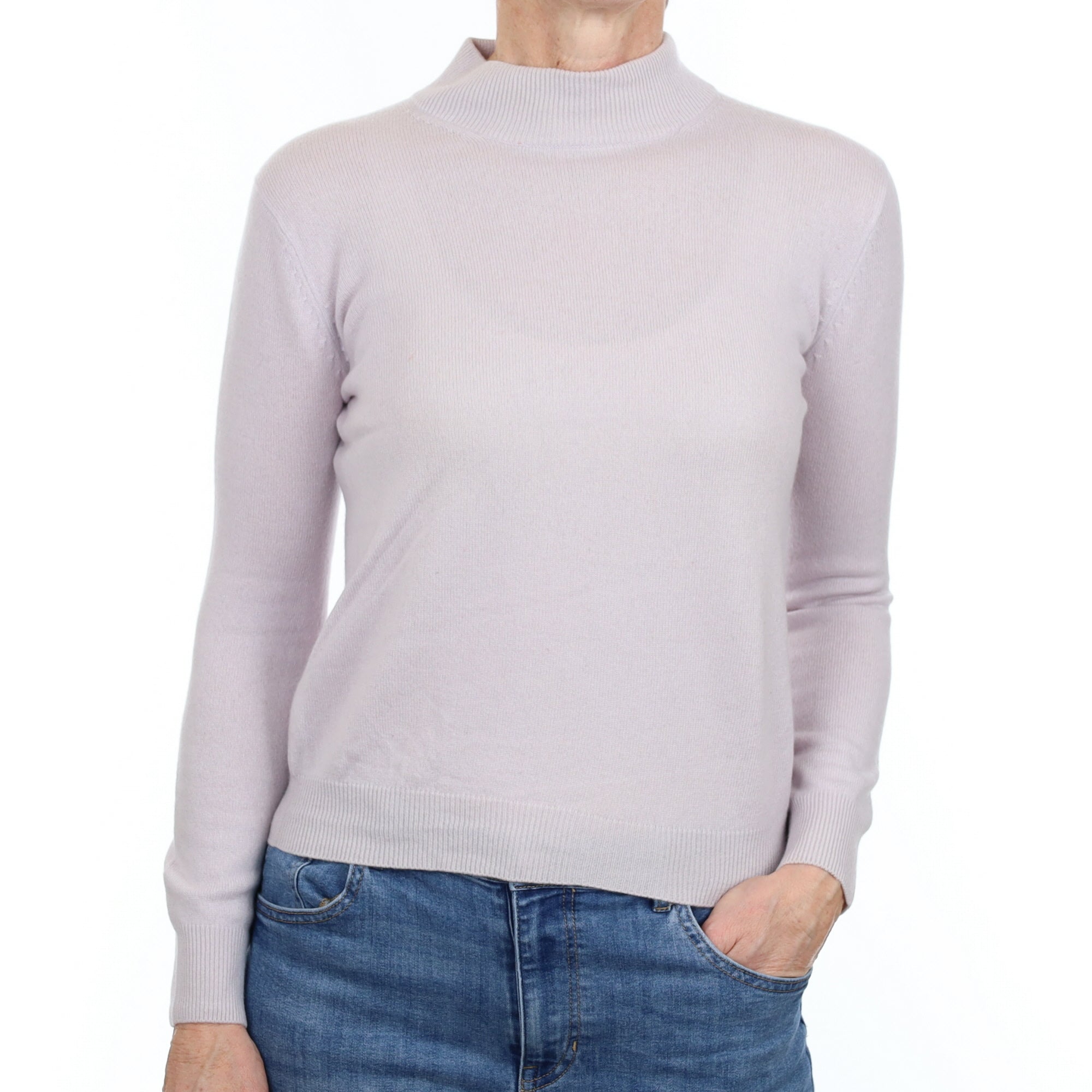 Dove Grey Cashmere Turtle Neck Jumper Small