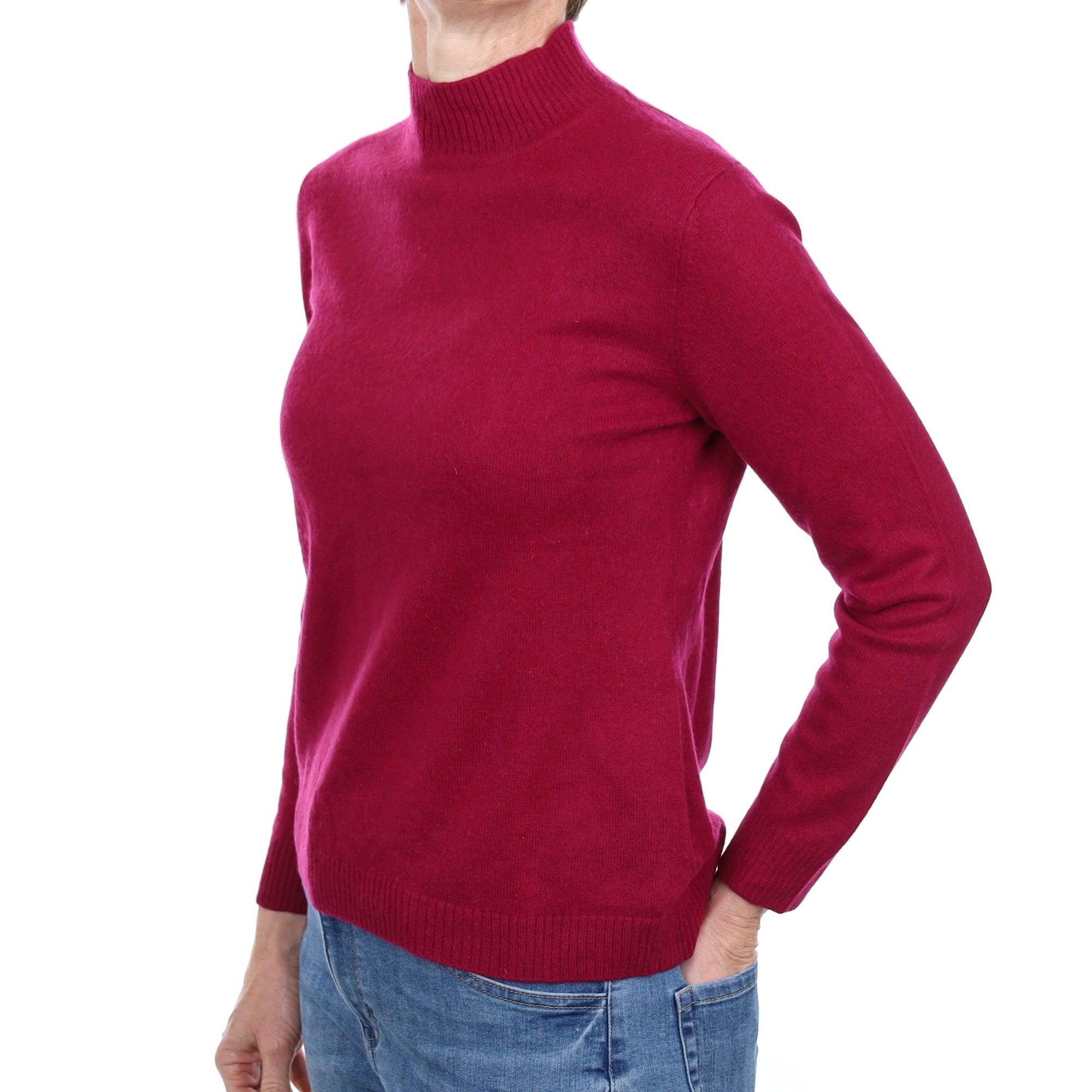 Cherry Purple Cashmere Turtle Neck Jumper Small