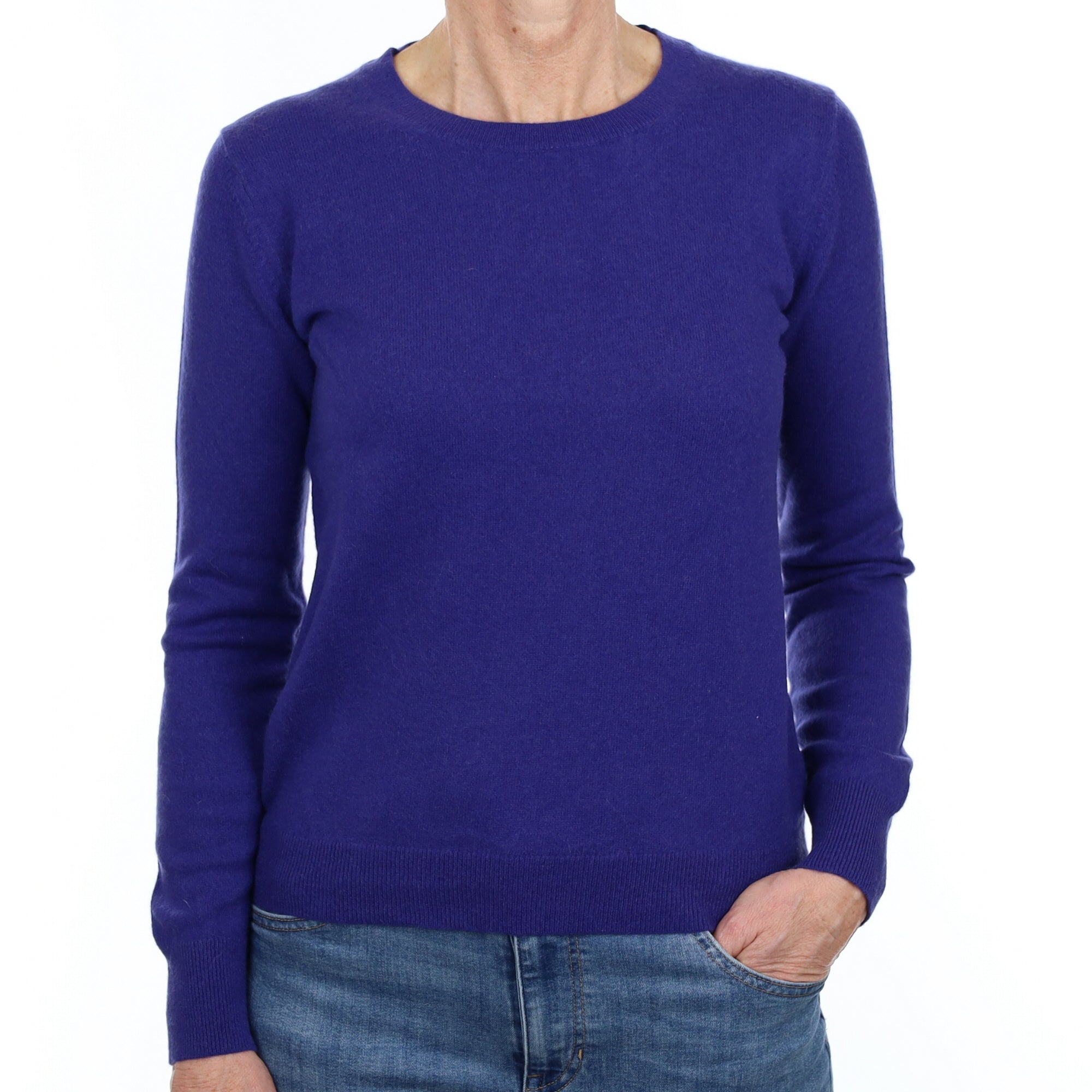 Indigo Blue Cashmere Crew Neck Jumper Small