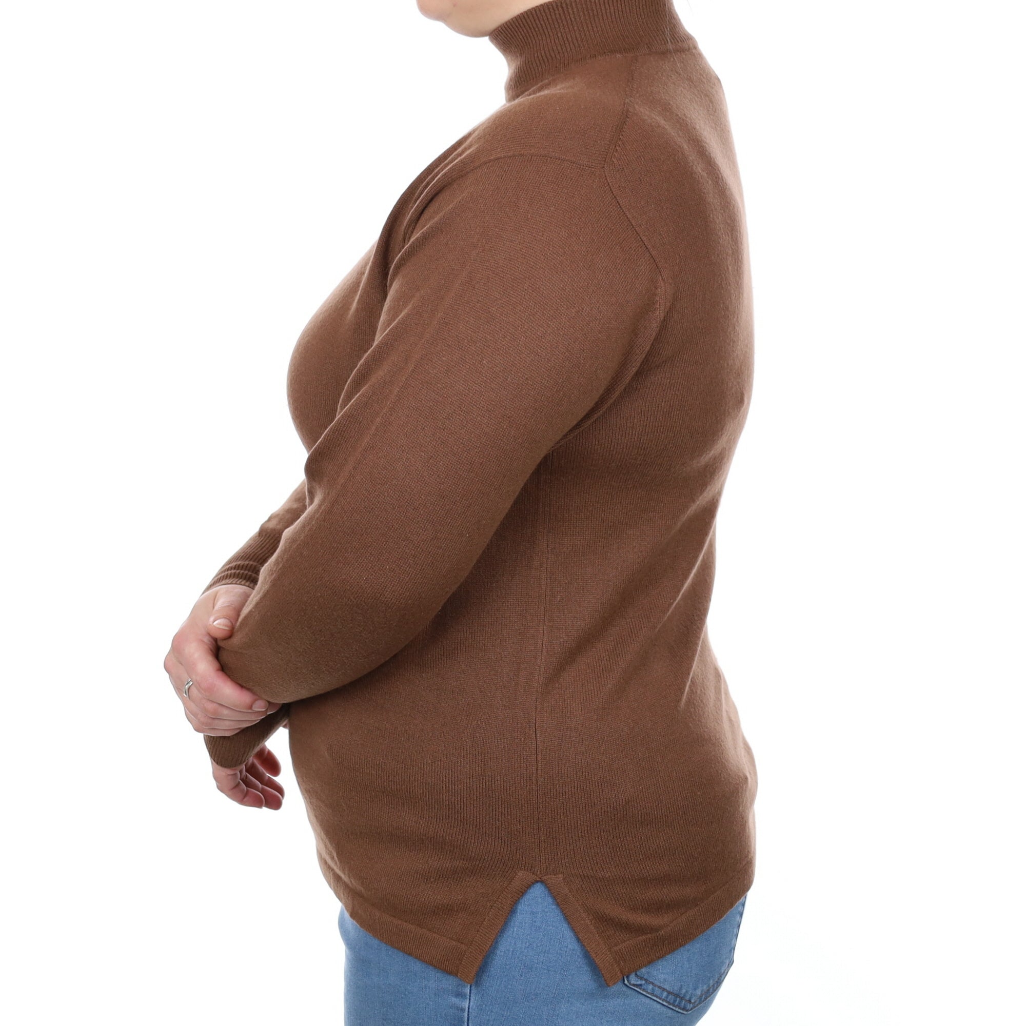 Milk Chocolate Cashmere Turtle Neck Jumper Large