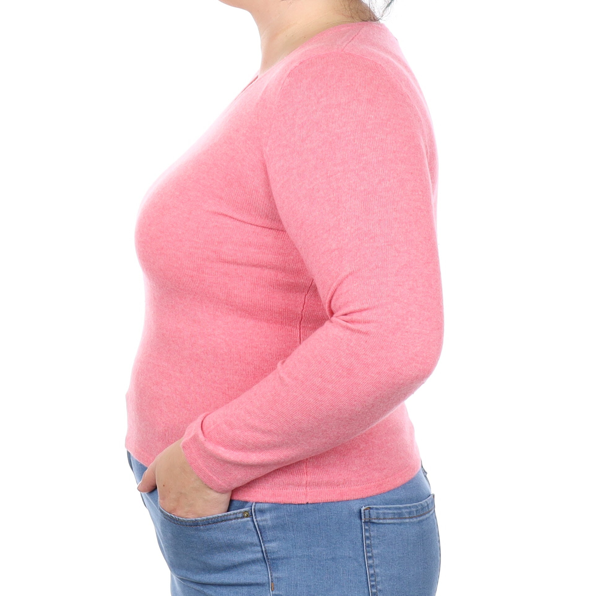Bubblegum Pink Cashmere Scoop Neck Jumper Large