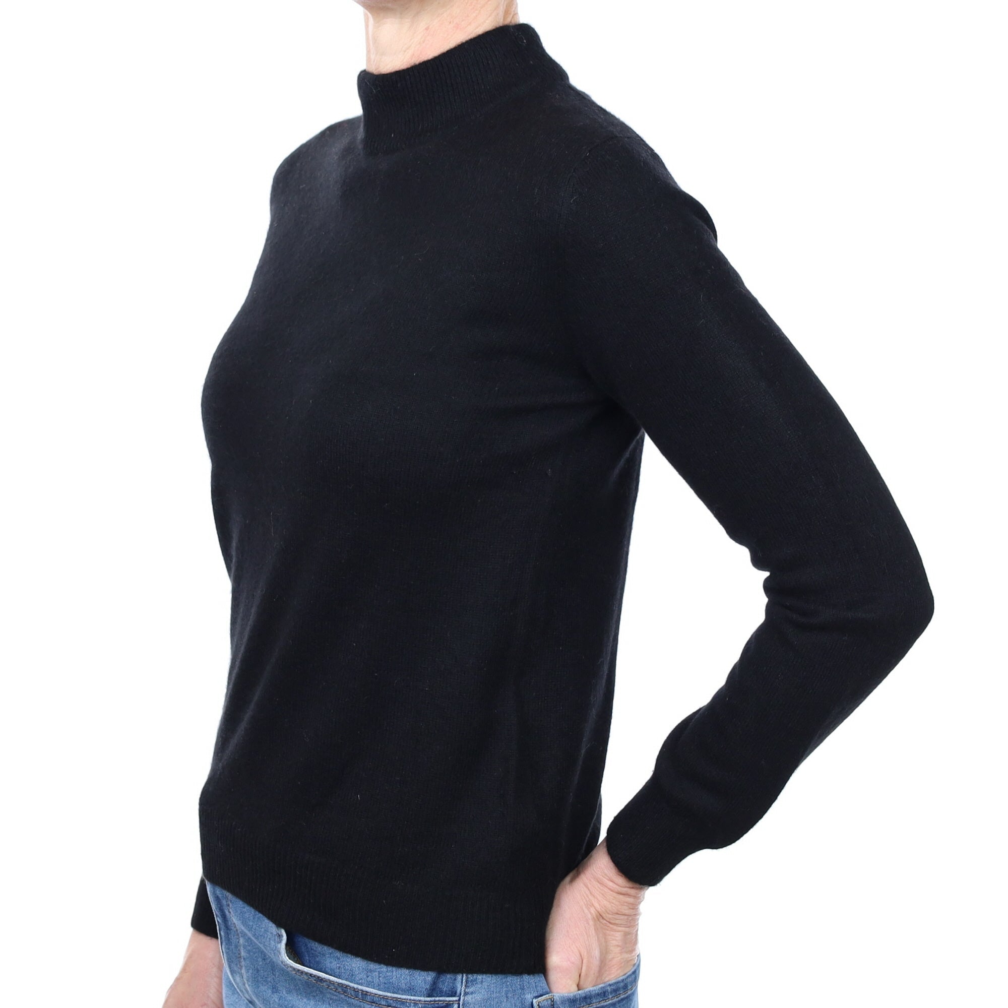 Black Cashmere Turtle Neck Jumper Small