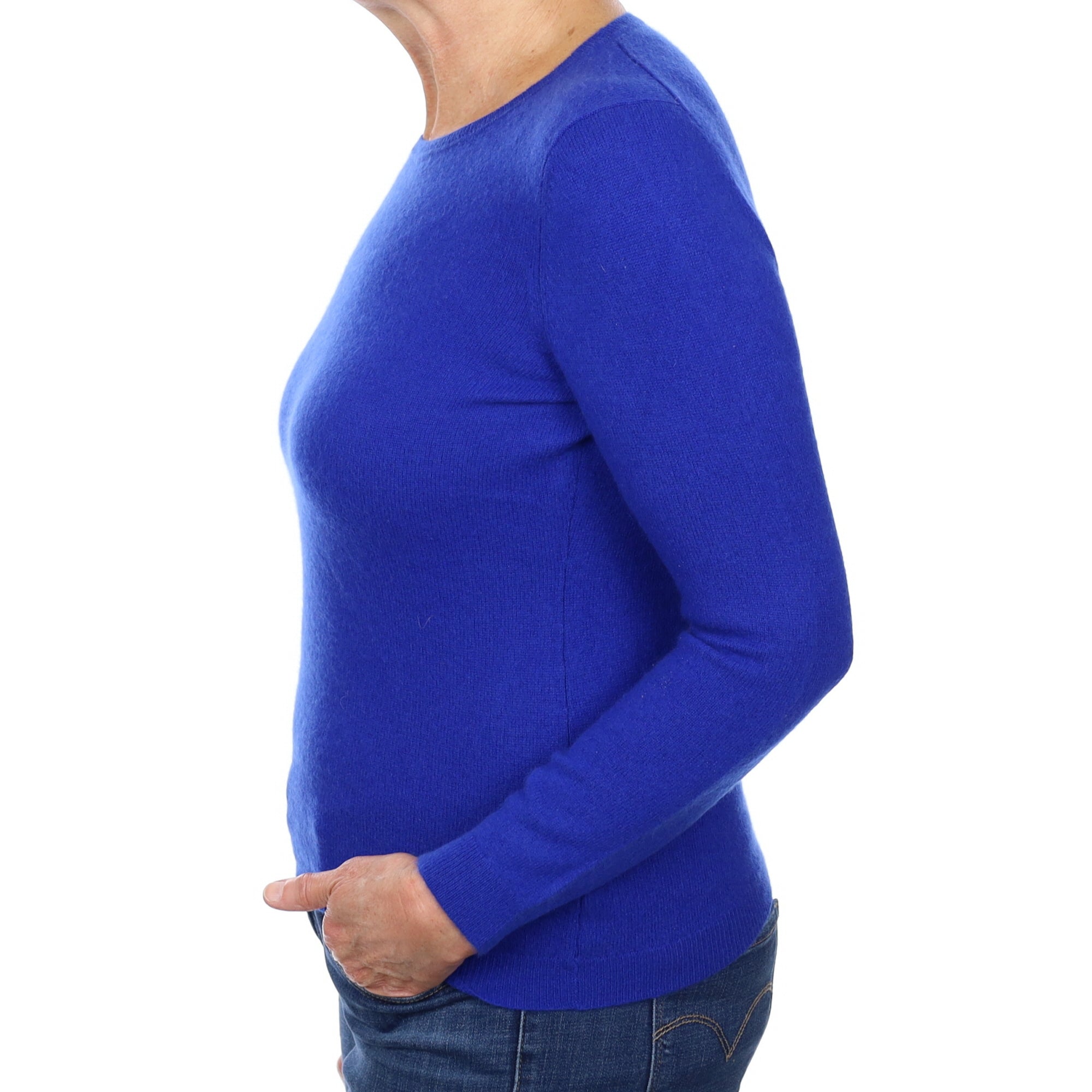 Royal Blue Cashmere Crew Neck Jumper Medium