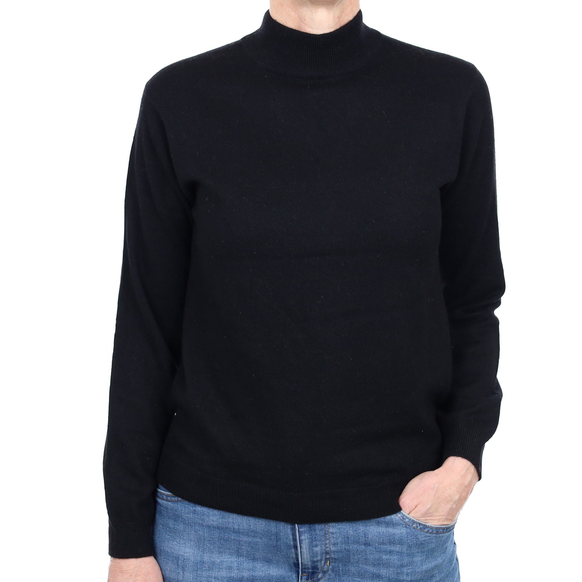 Black Cashmere Turtle Neck Jumper Small