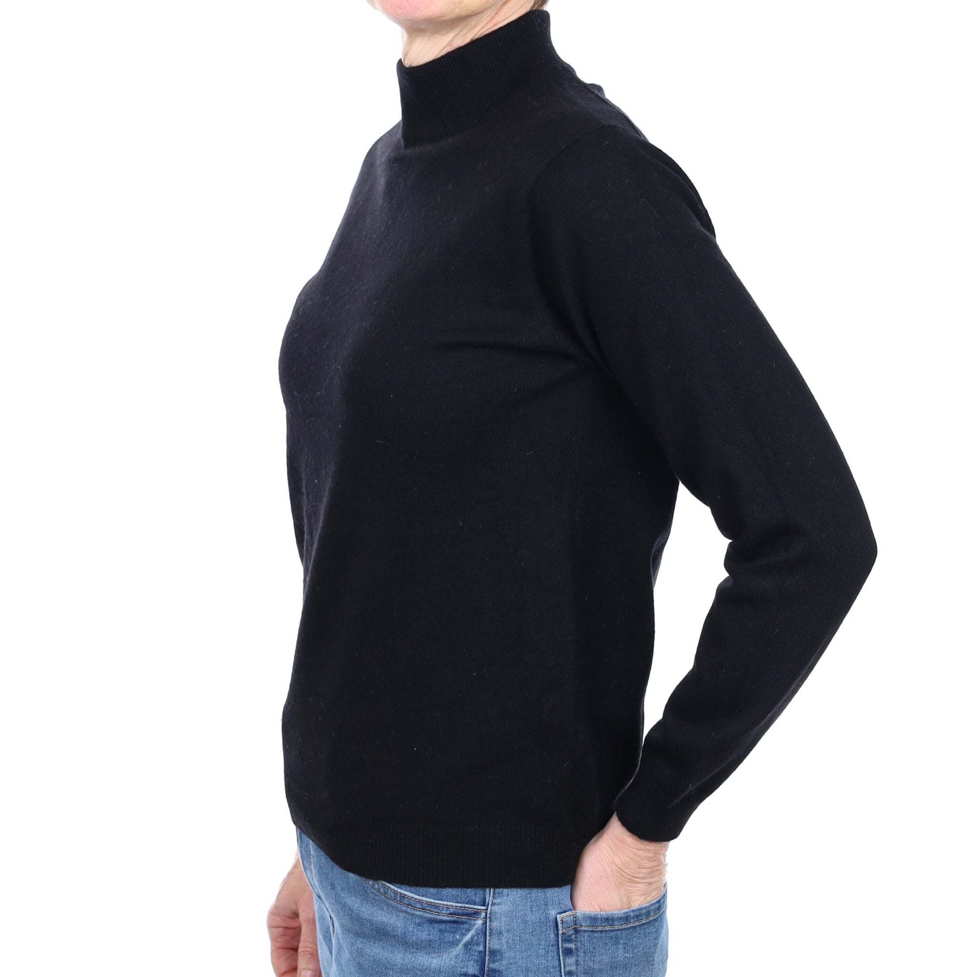 Black Cashmere Turtle Neck Jumper Small