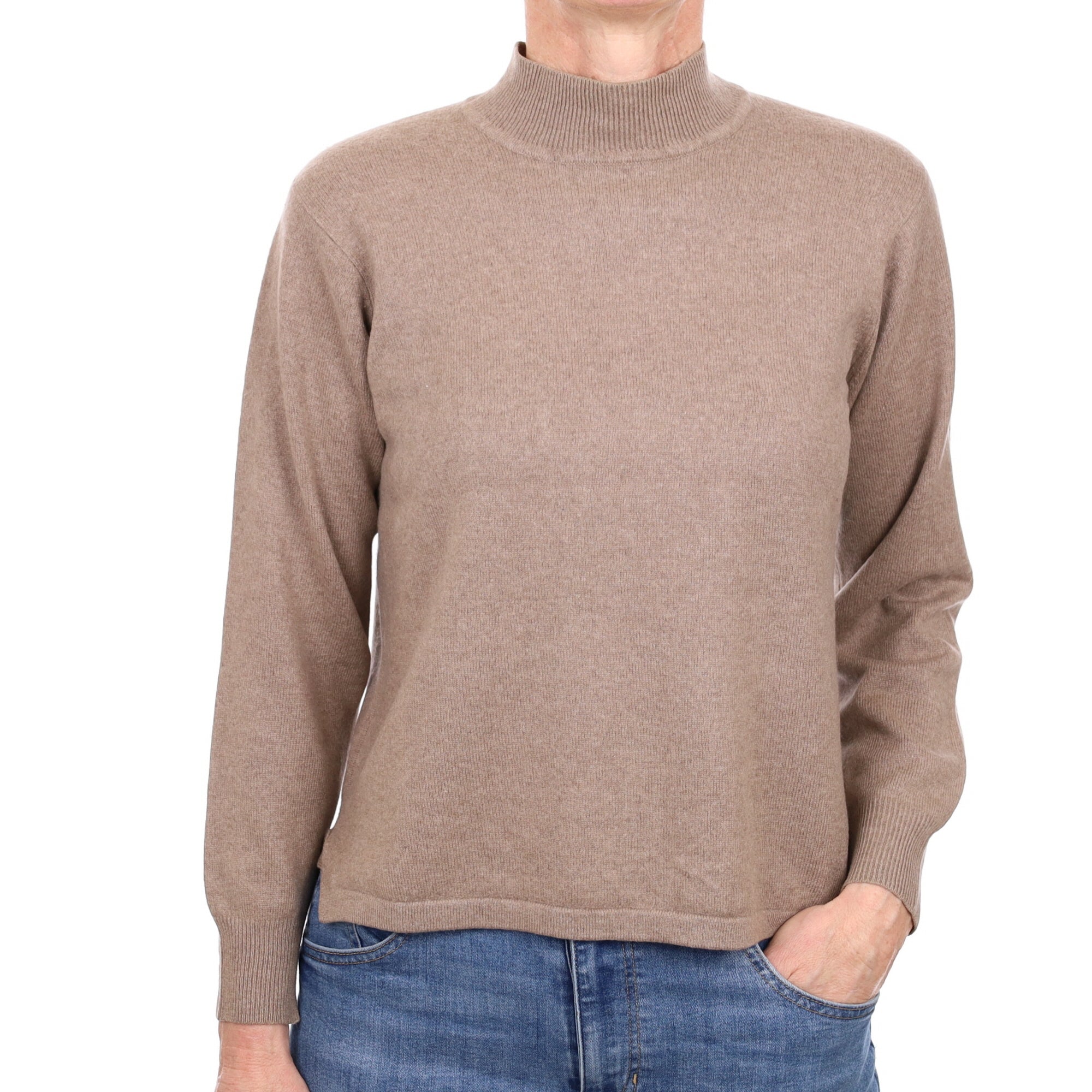 Mink Brown Cashmere Turtle Neck Jumper Small