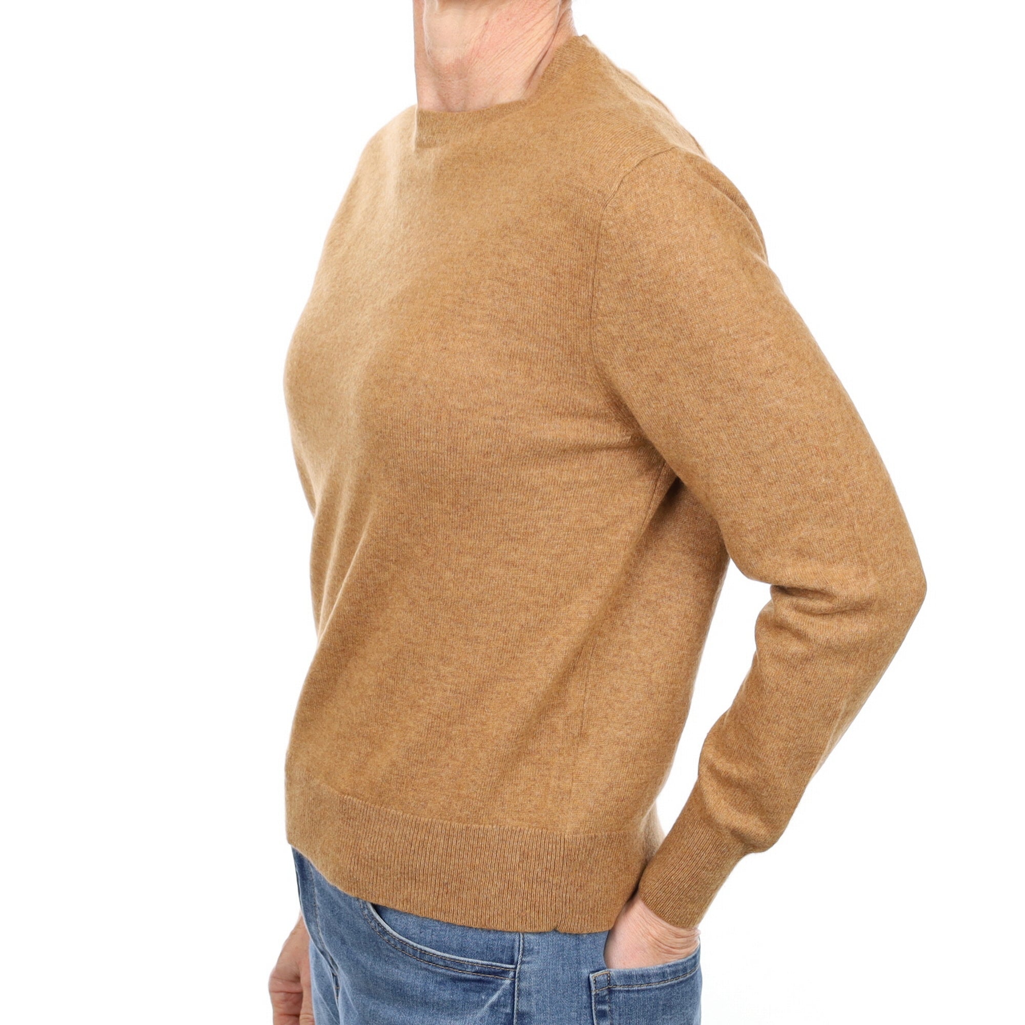 Butterscotch Brown Cashmere Crew Neck Jumper Small