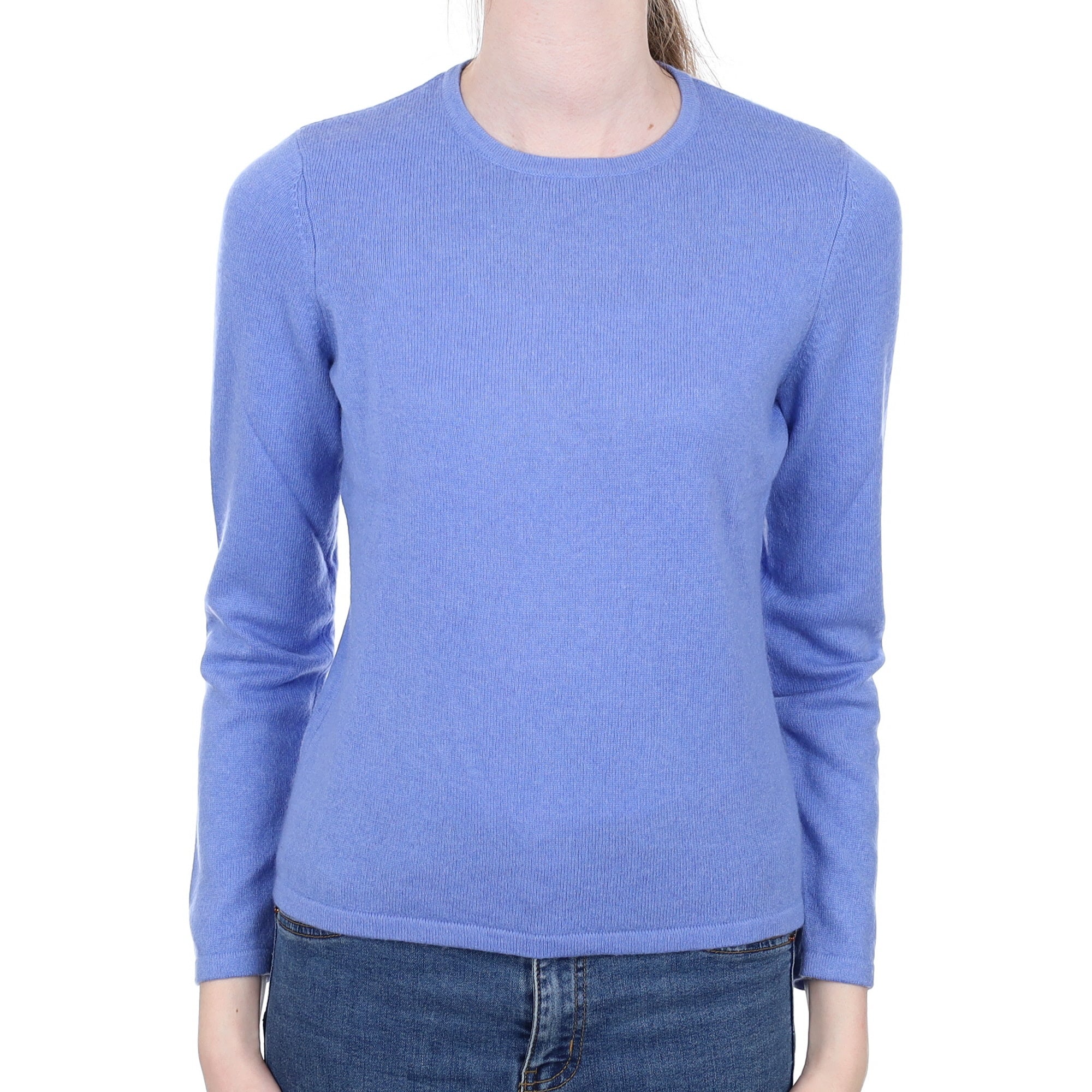 Cornflower Blue Cashmere Crew Neck Jumper Extra Small Petite
