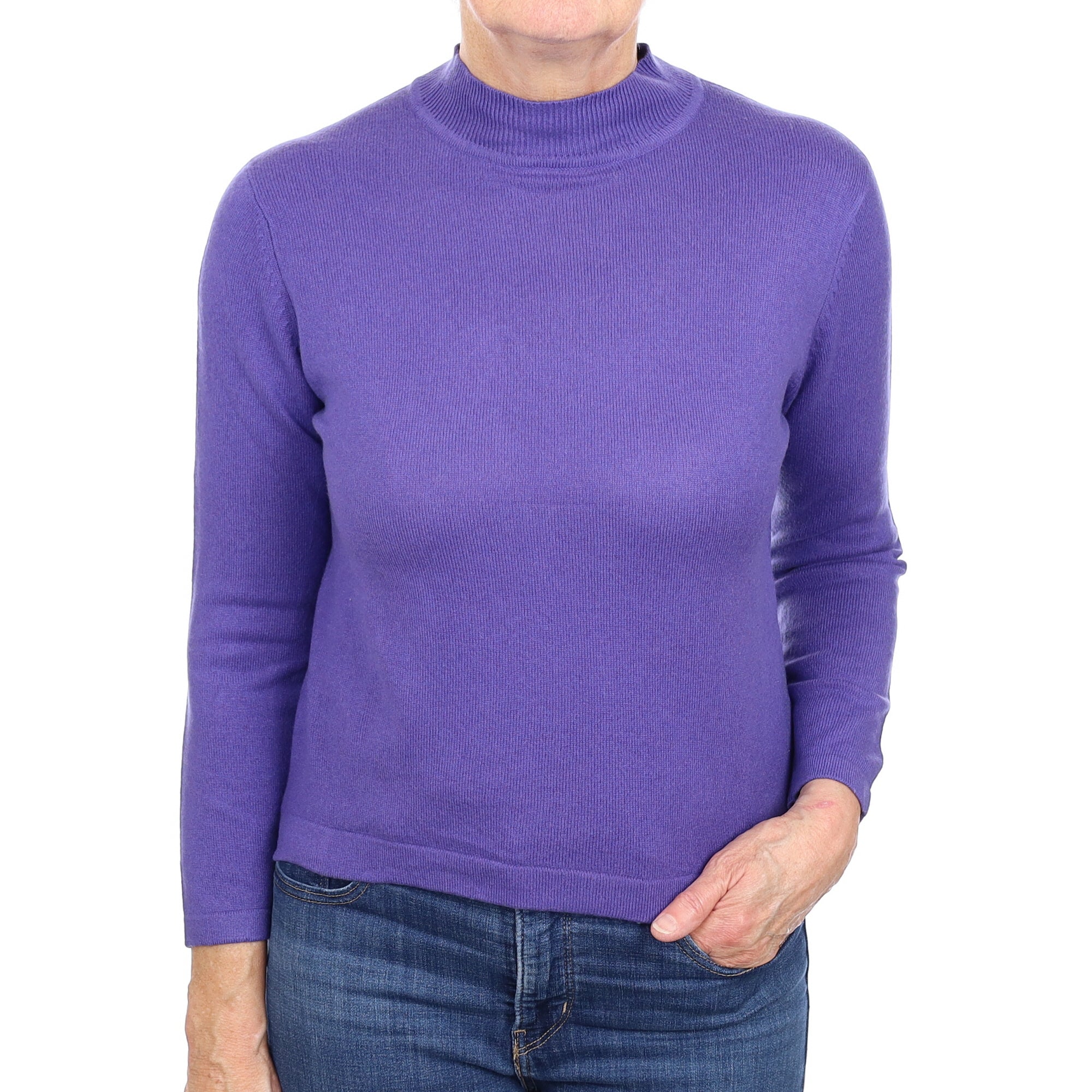 Pansy Purple Cashmere Turtle Neck Jumper Medium