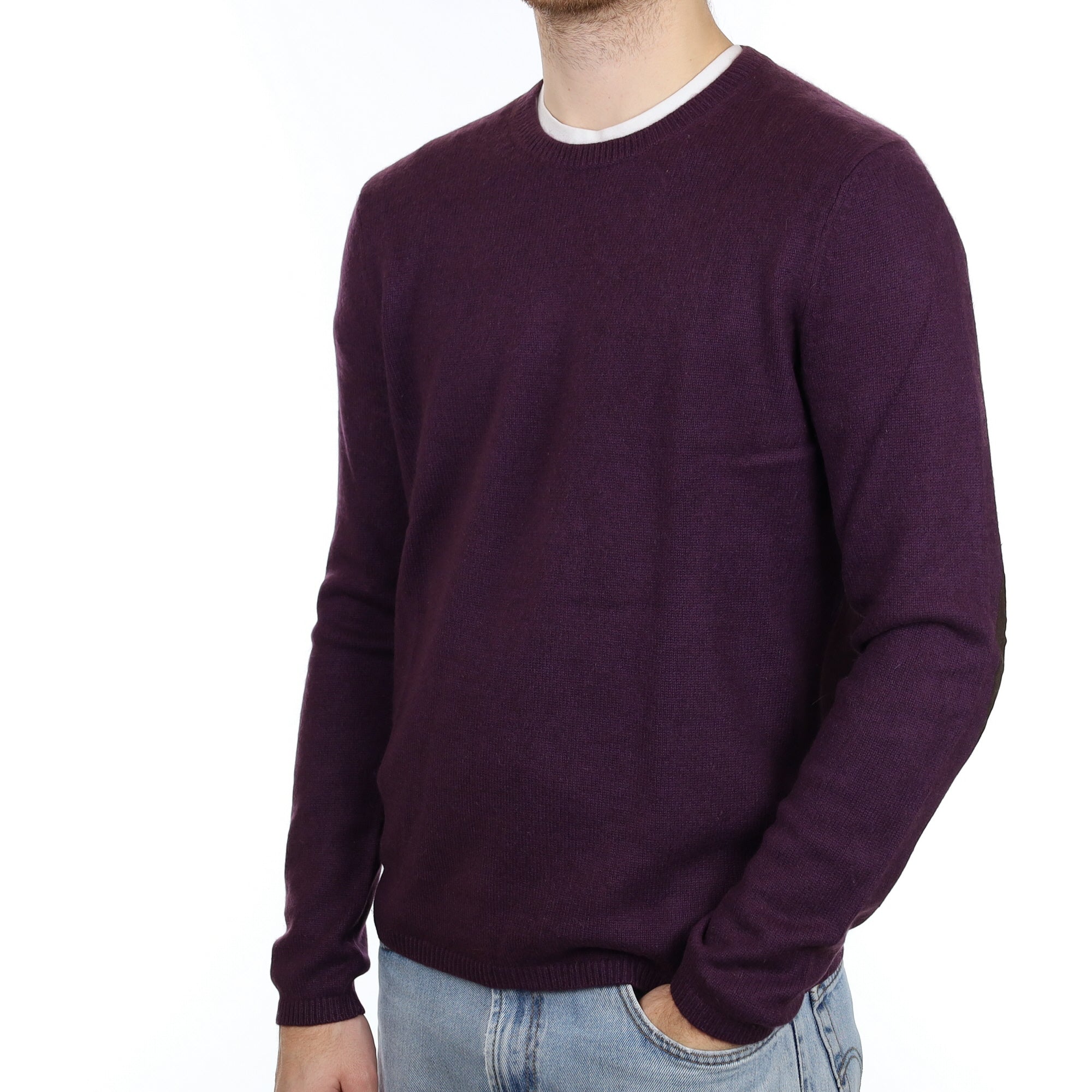 Men's Cos Aubergine Purple Cashmere Crew Neck Jumper Large