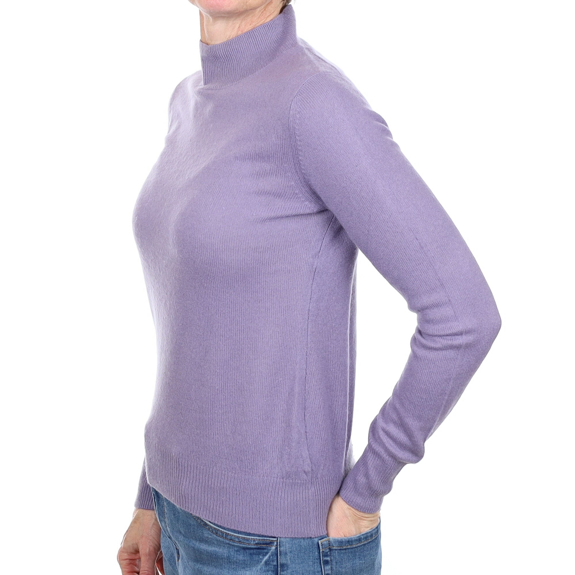 Hazy Purple Cashmere Turtle Neck Jumper Small