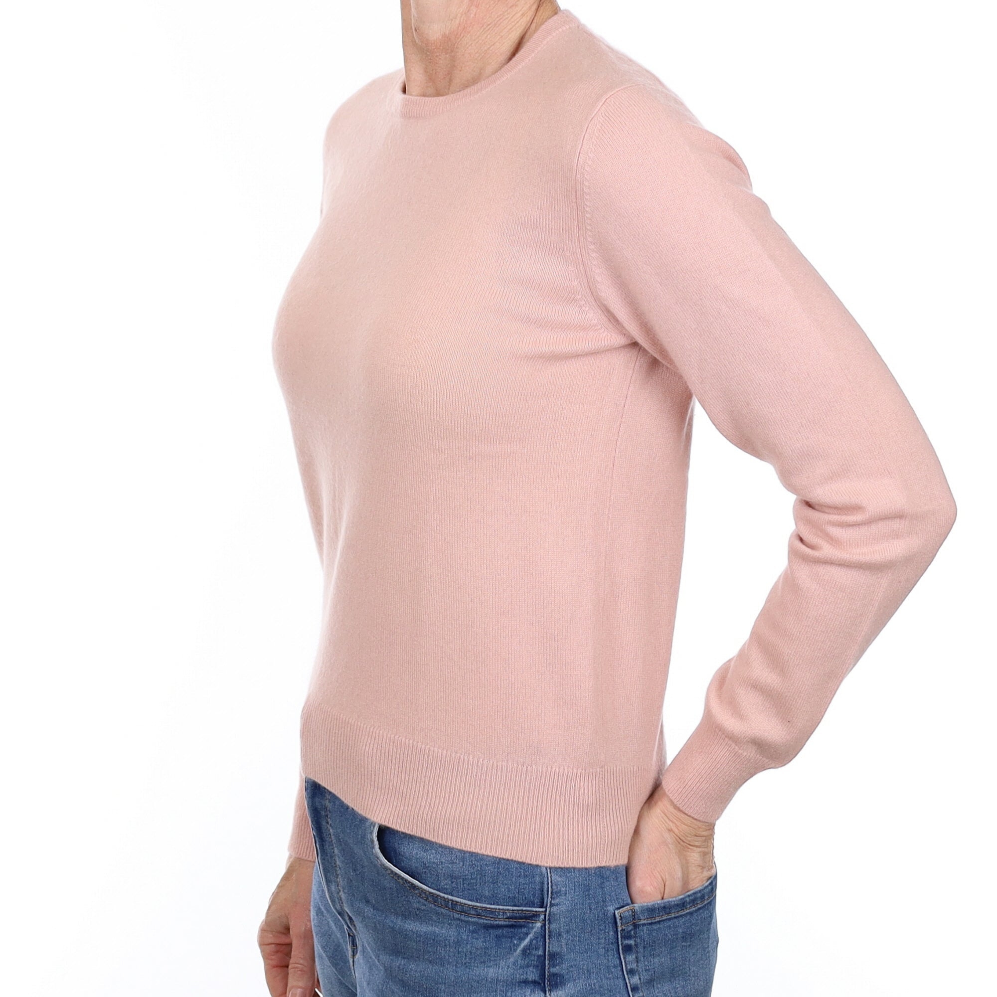 Hazy Pink Cashmere Crew Neck Jumper Small