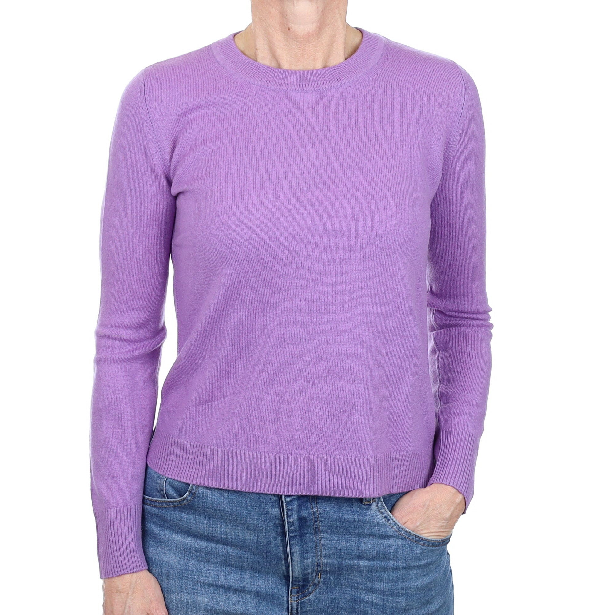 Periwinkle Purple Cashmere Crew Neck Jumper Small
