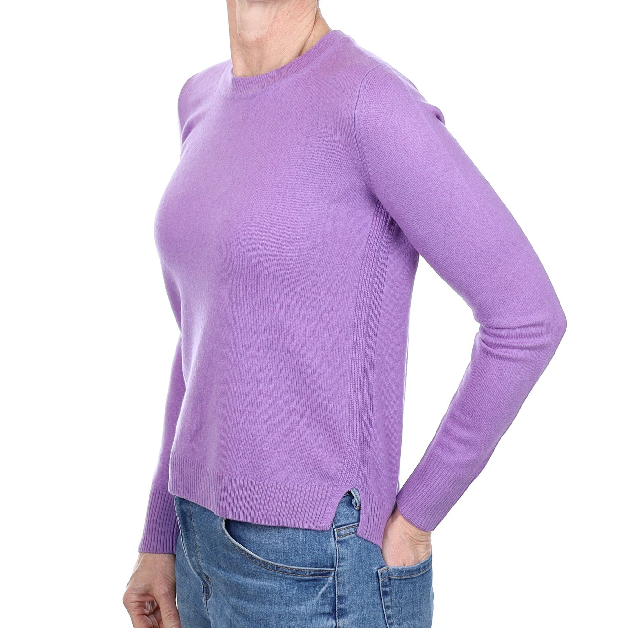 Periwinkle Purple Cashmere Crew Neck Jumper Small