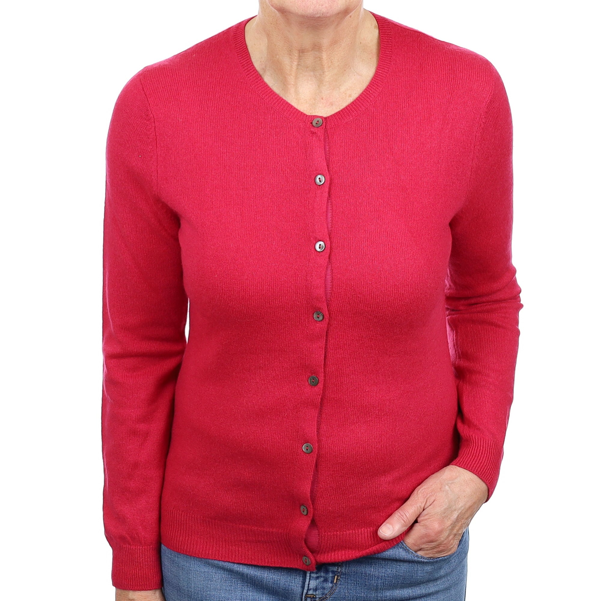 Cherry Pink Cashmere Cardigan Medium