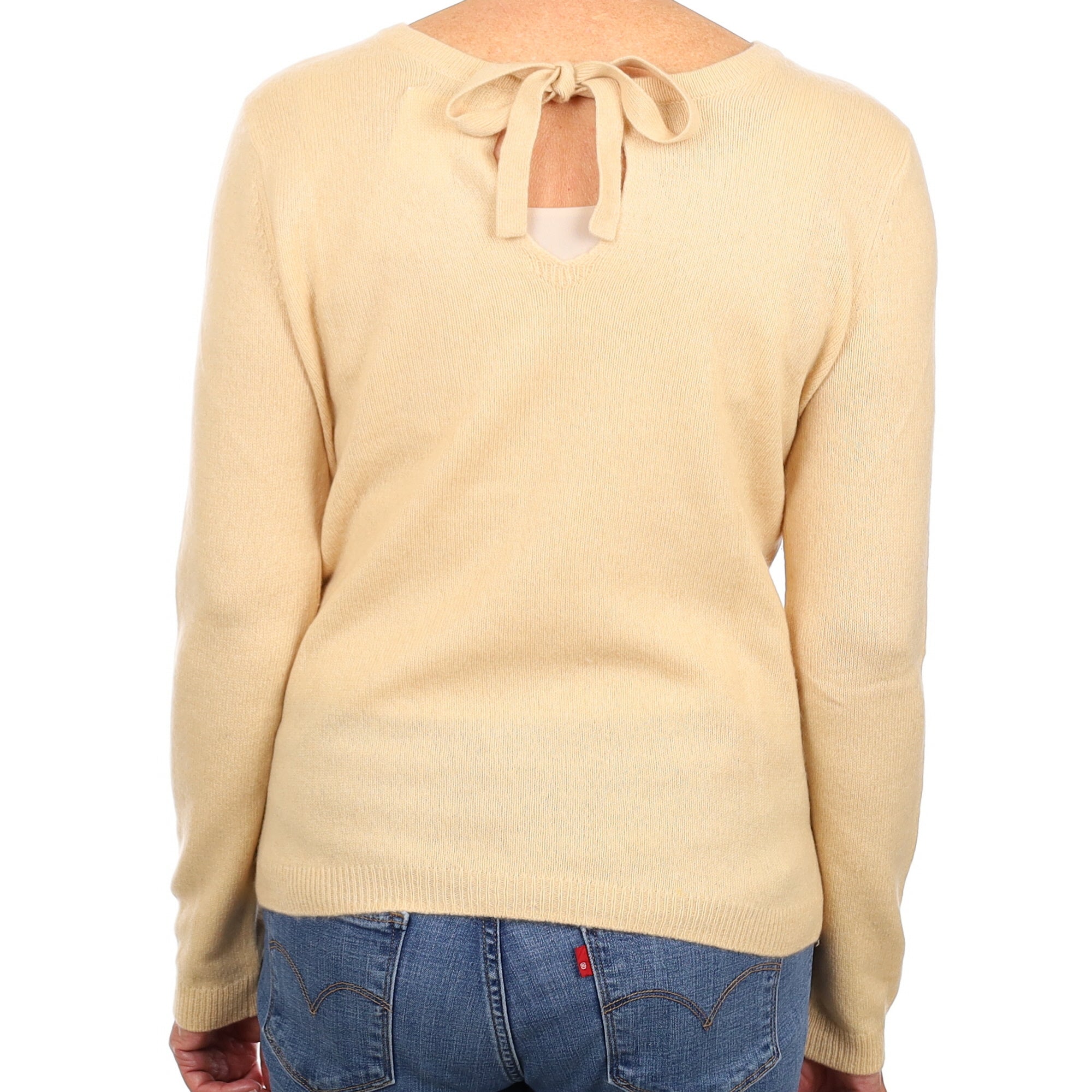 Sand Beige Cashmere Crew Neck Jumper Medium