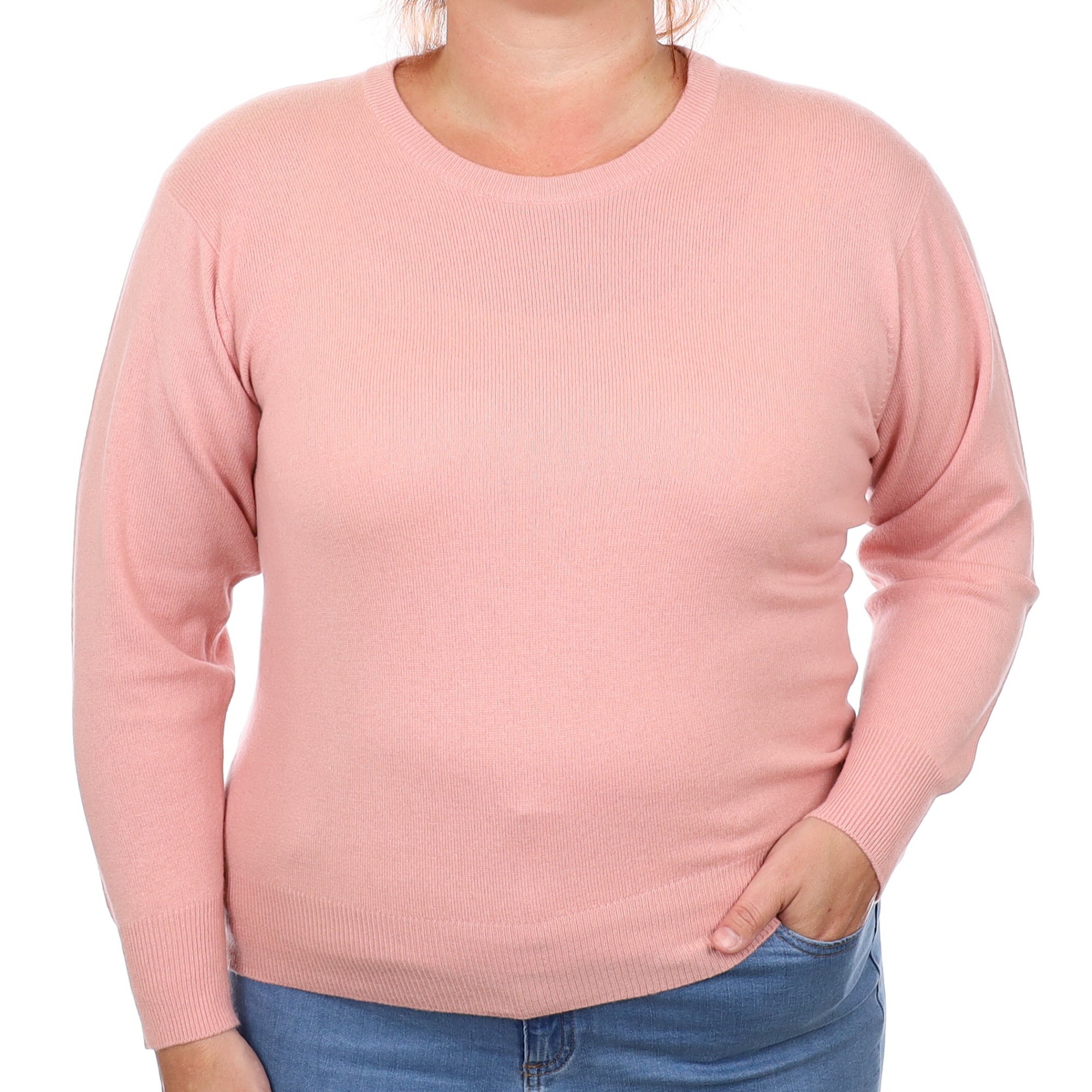 Ballet Pink Cashmere Crew Neck Jumper Large