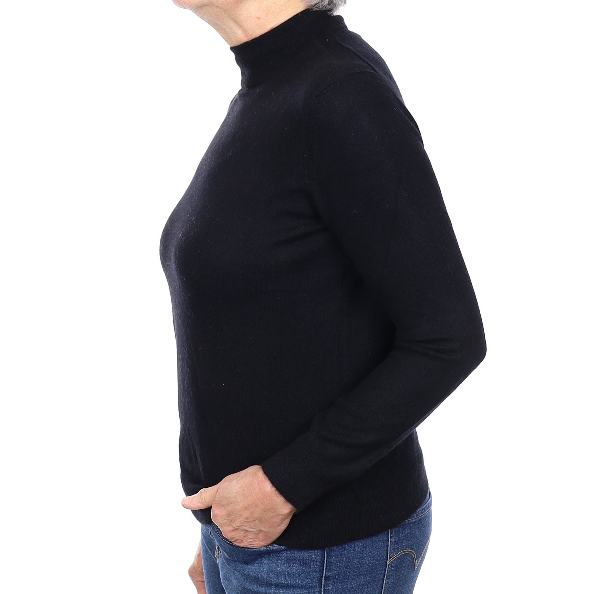 Black Cashmere Turtle Neck Jumper Medium