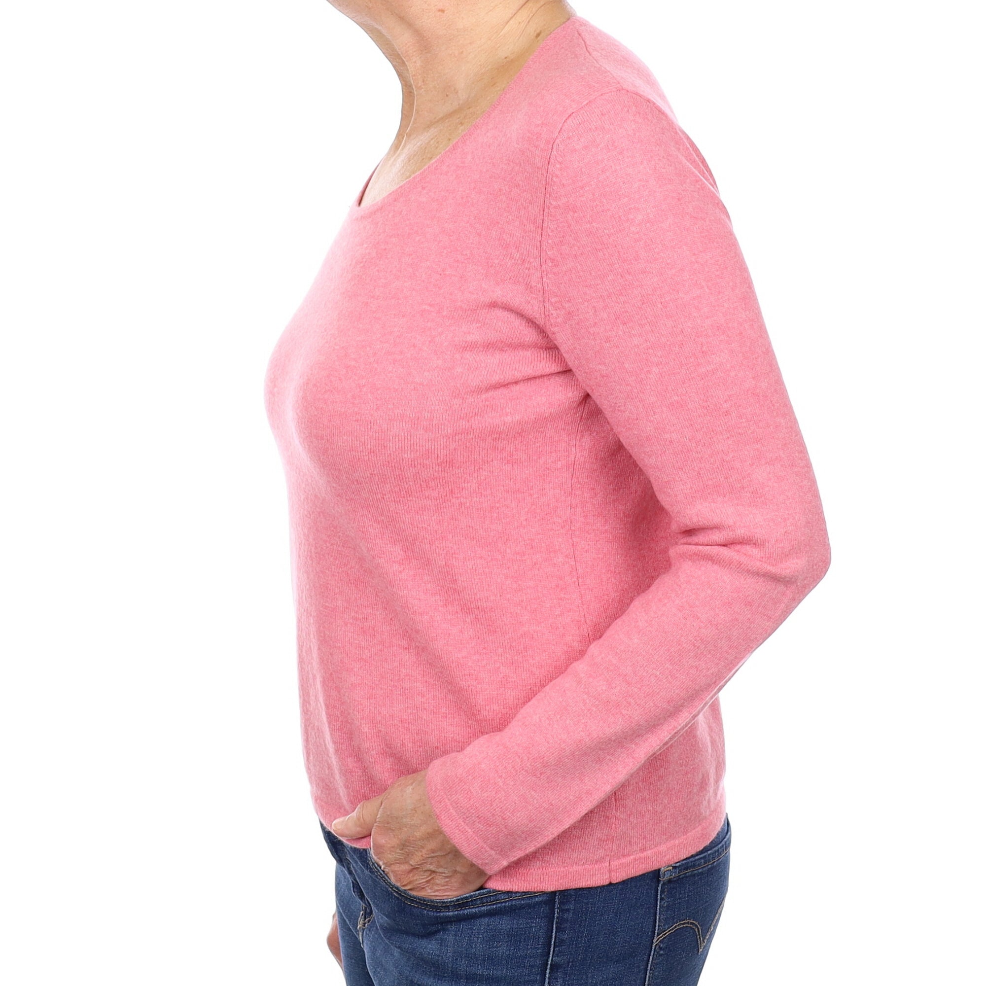 Candy Pink Cashmere Scoop Neck Jumper Medium
