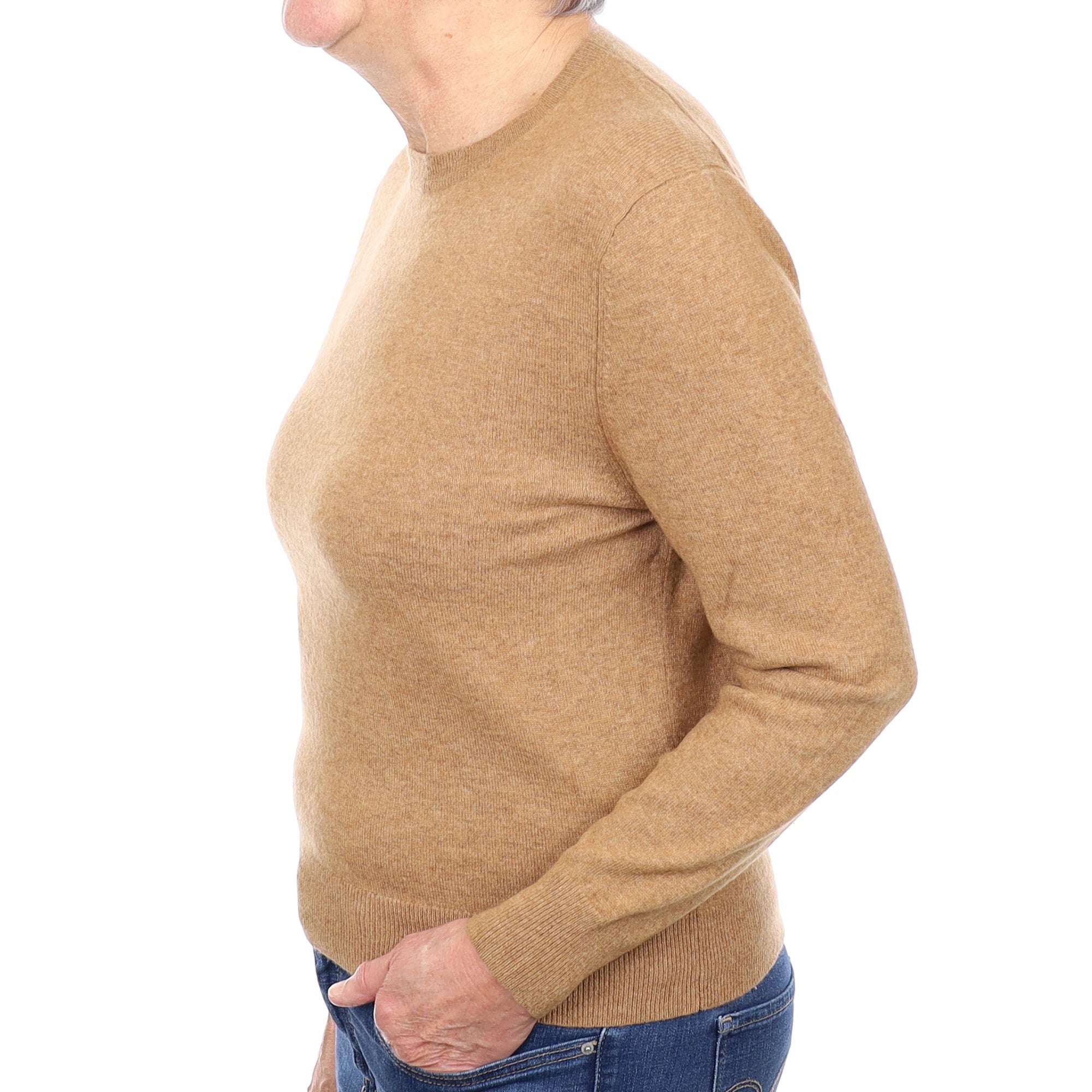 Butterscotch Brown Cashmere Crew Neck Jumper Medium