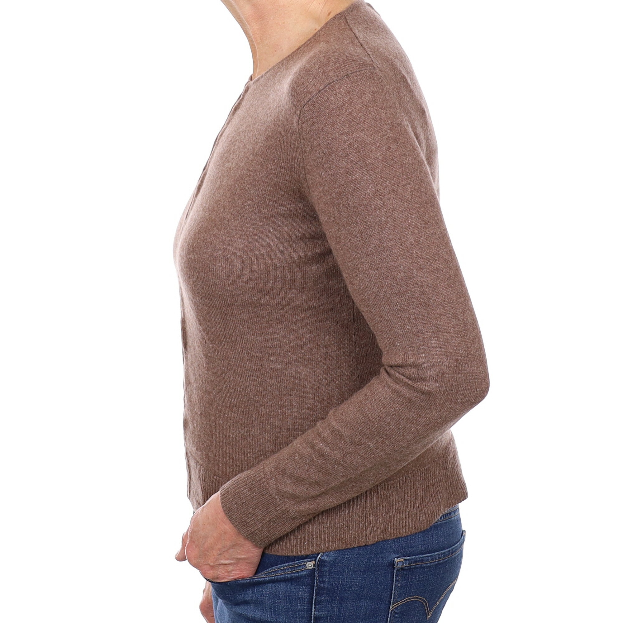 Nutmeg Cashmere Crew Neck Cardigan Medium